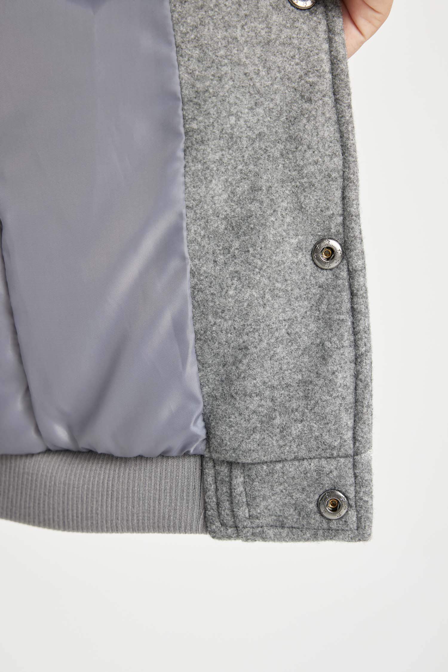 Erkek Çocuk Kolej Yaka Çıtçıtlı Cepli Bomber Mont Ceket