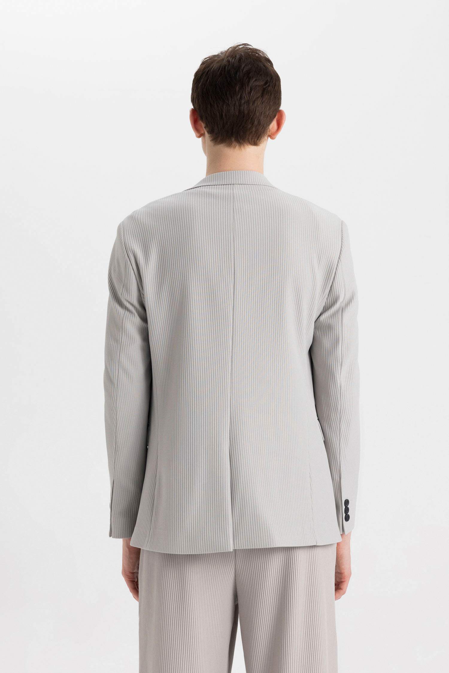 Modern Fit Düğmelı Astarlı Blazer Ceket