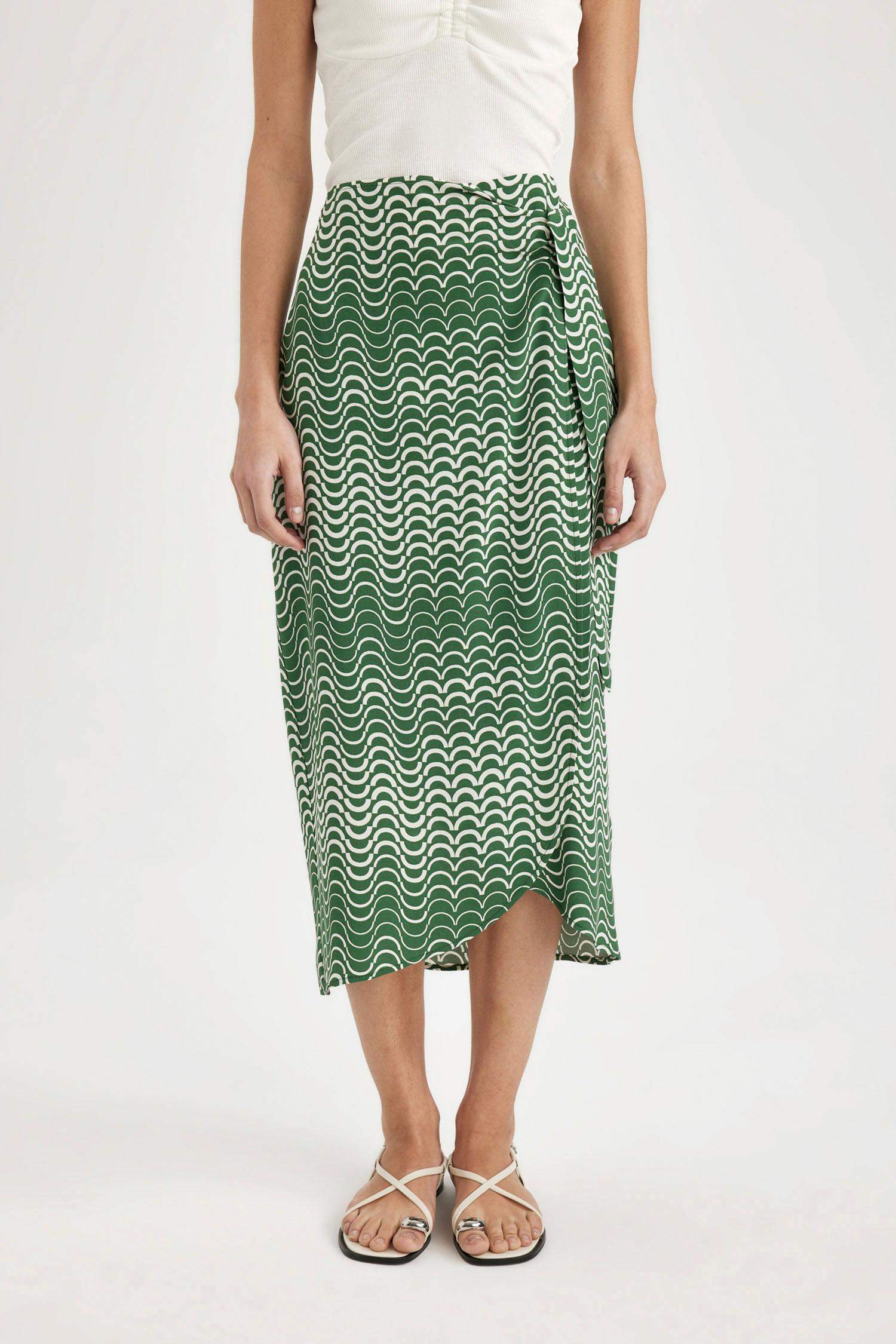 Desenli Maroken Midi Etek