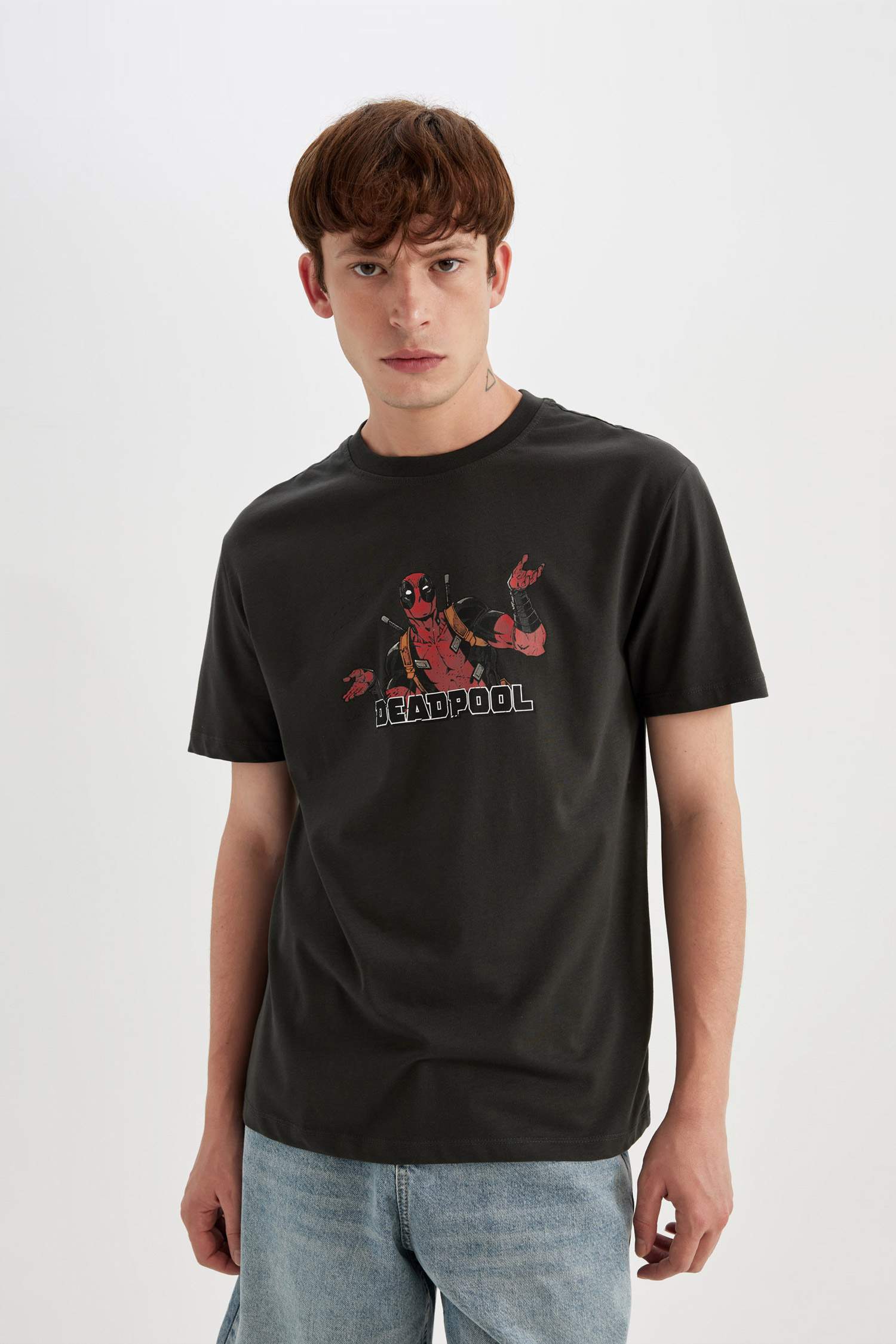 Deadpool Regular Fit Crew Neck Printed T-Shirt