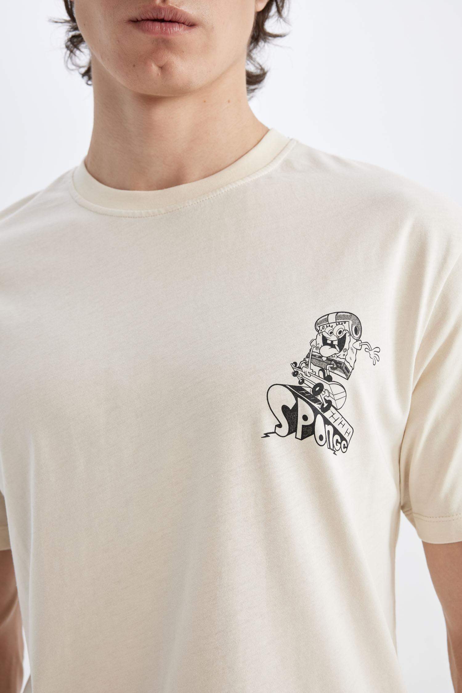 SpongeBob Regular Fit Bisiklet Yaka Kısa Kollu Tişört