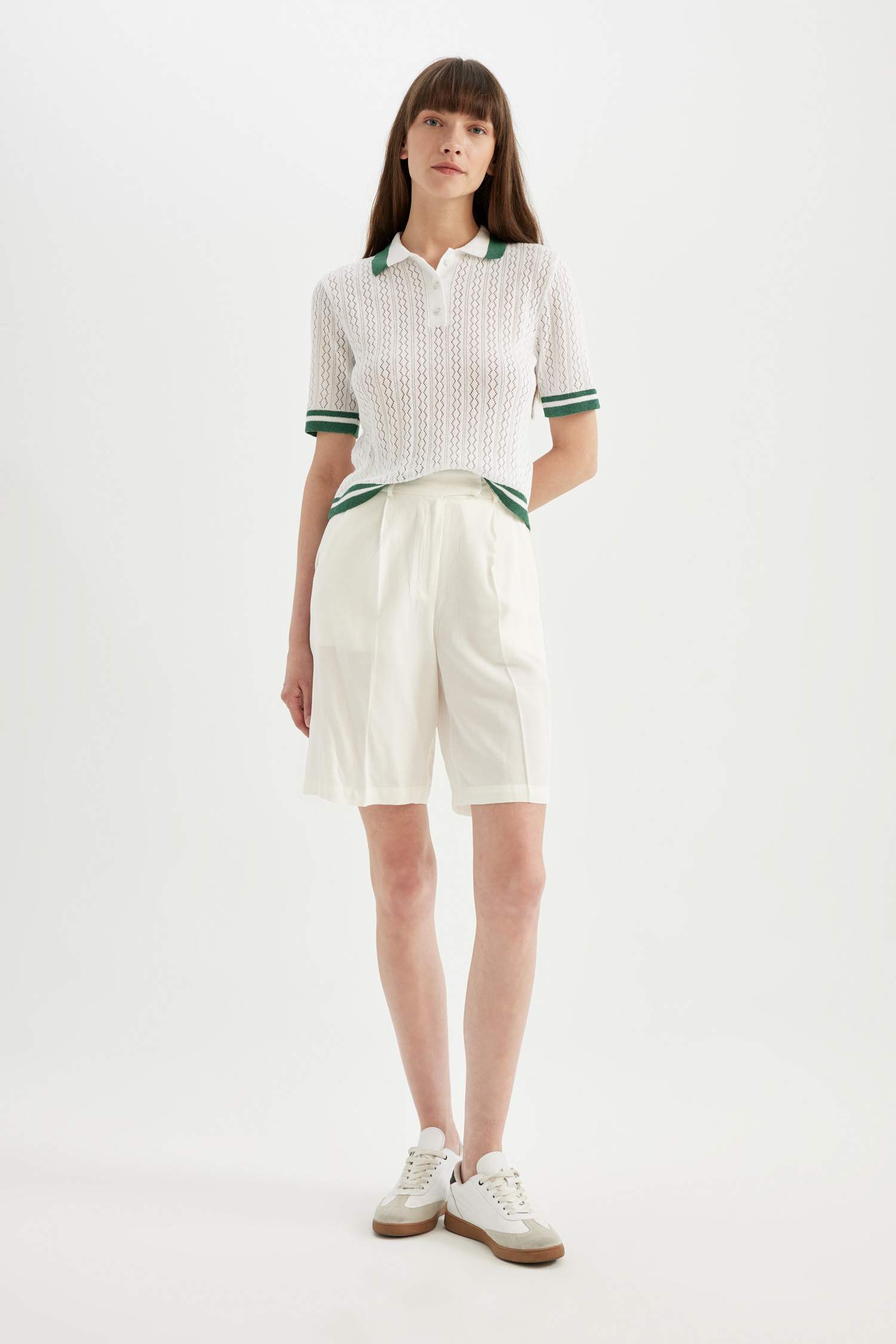 Regular Fit Polo Neck Knit T-Shirt