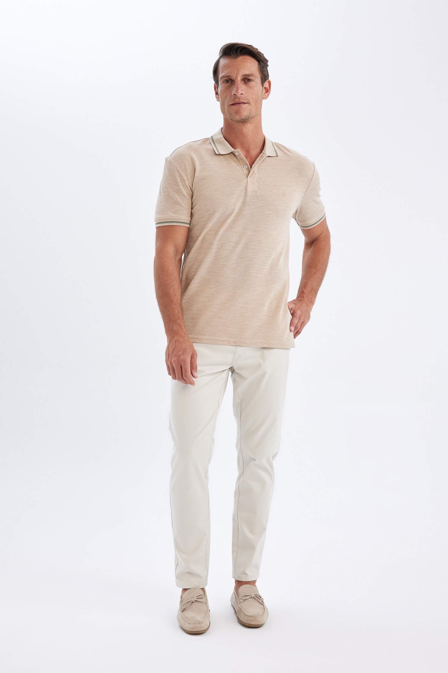 New Regular Fit Short Sleeve Pique Polo T-Shirt