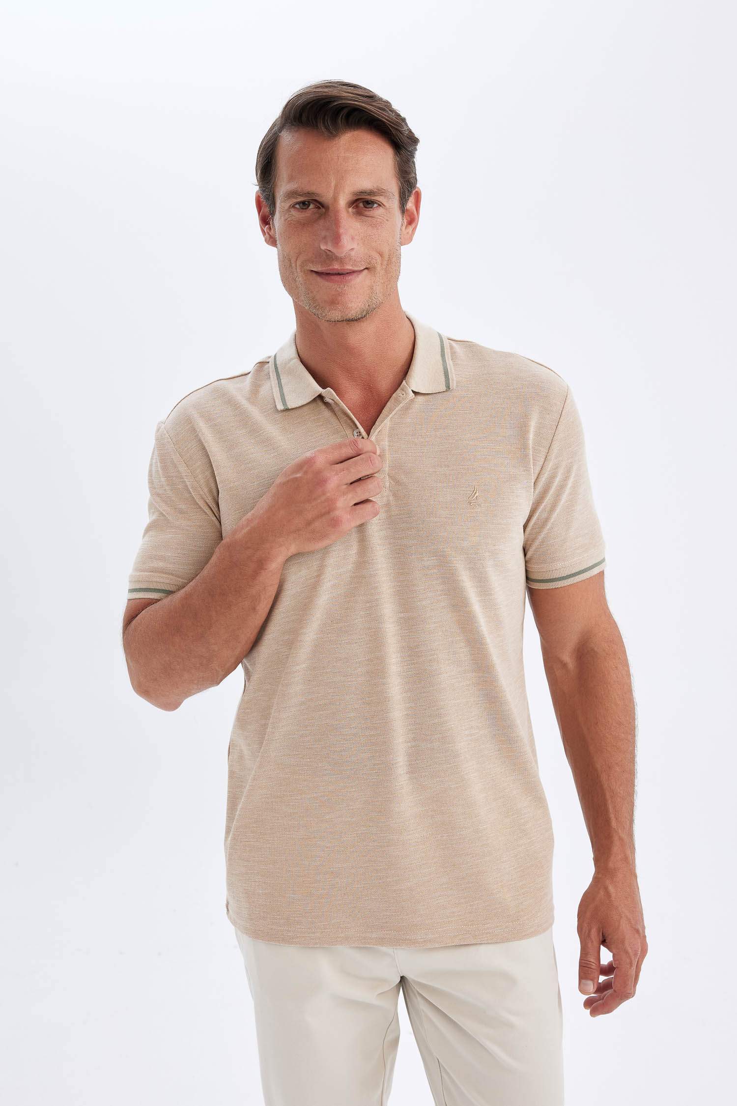 New Regular Fit Short Sleeve Pique Polo T-Shirt