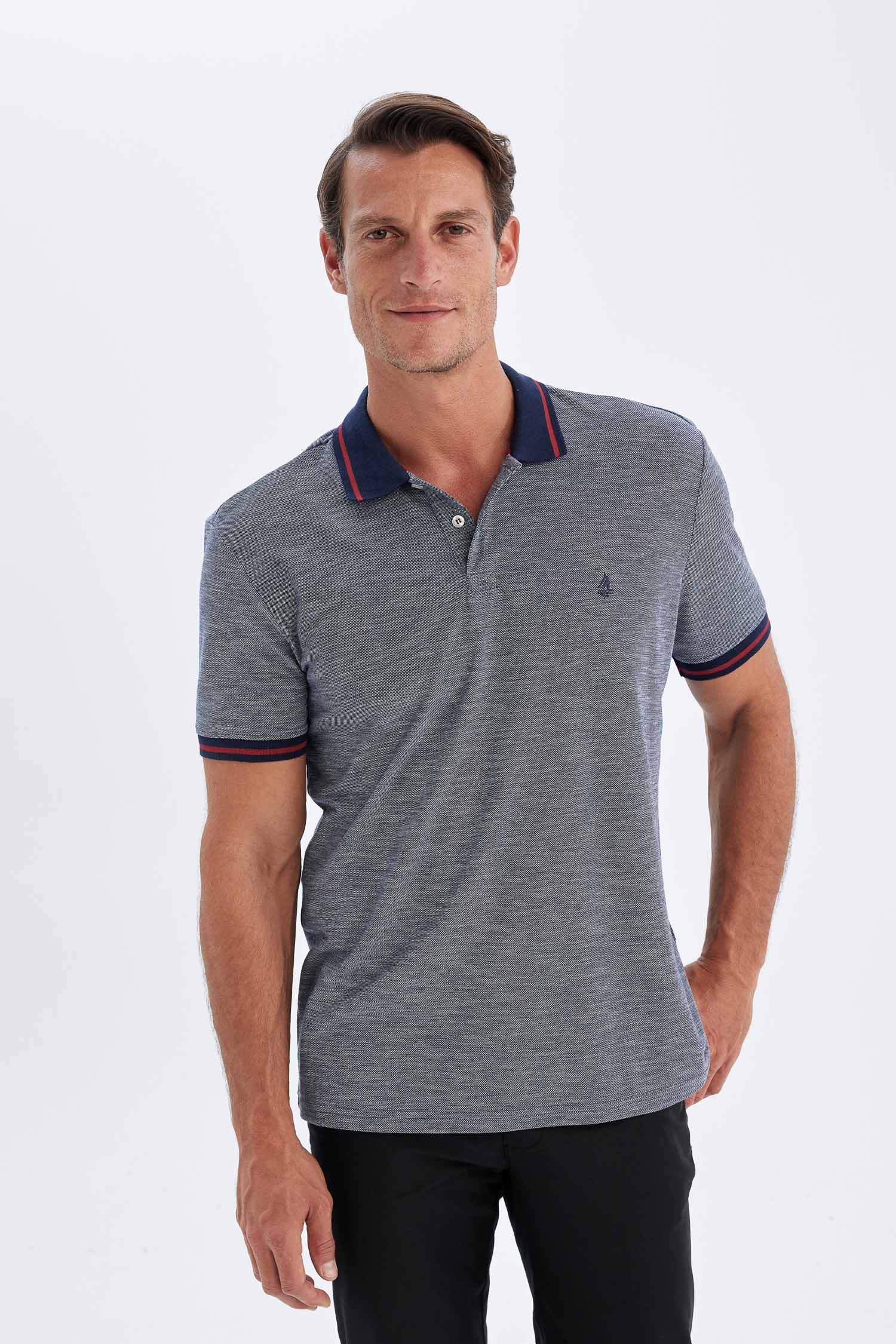 New Regular Fit Short Sleeve Pique Polo T-Shirt