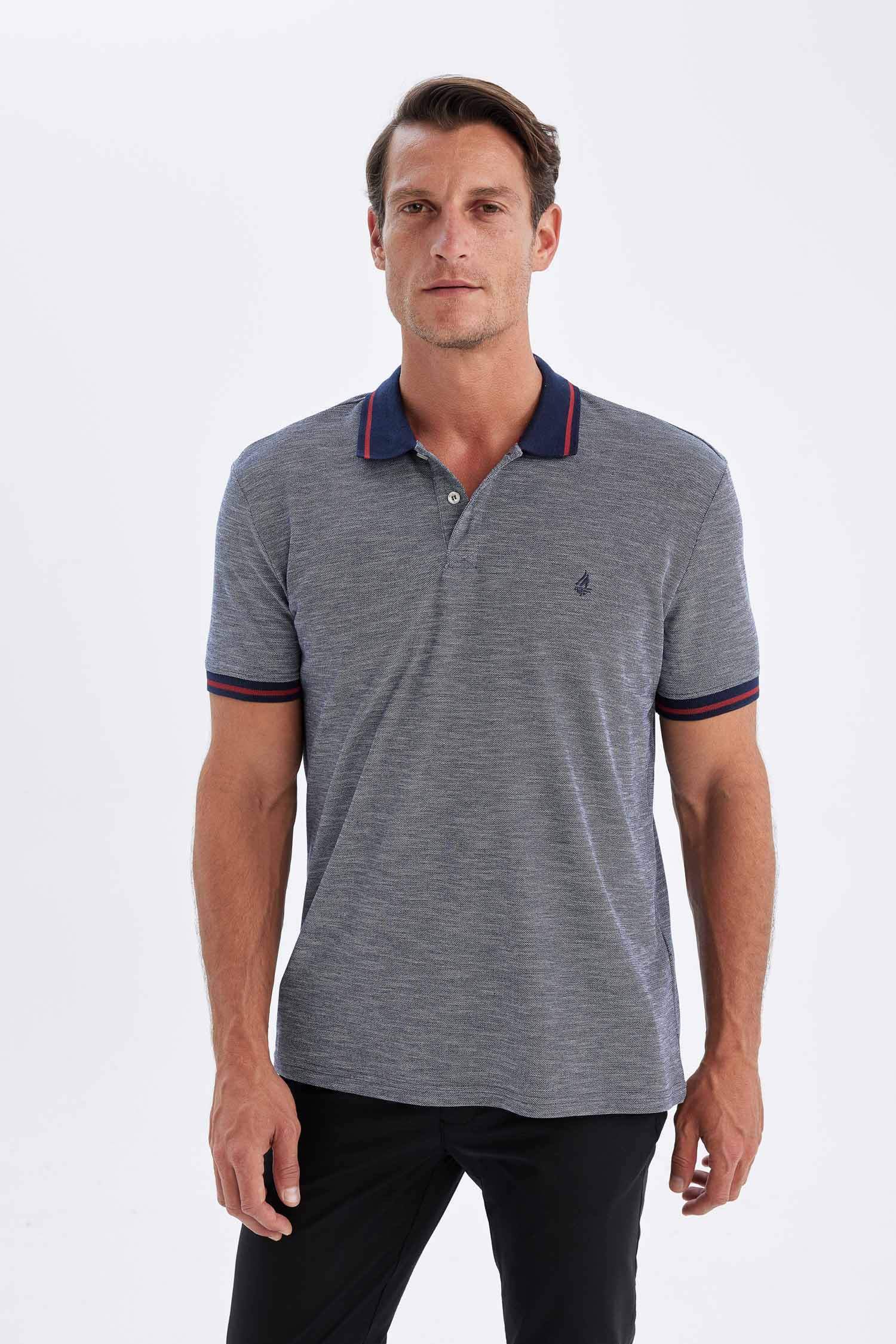 New Regular Fit Short Sleeve Pique Polo T-Shirt