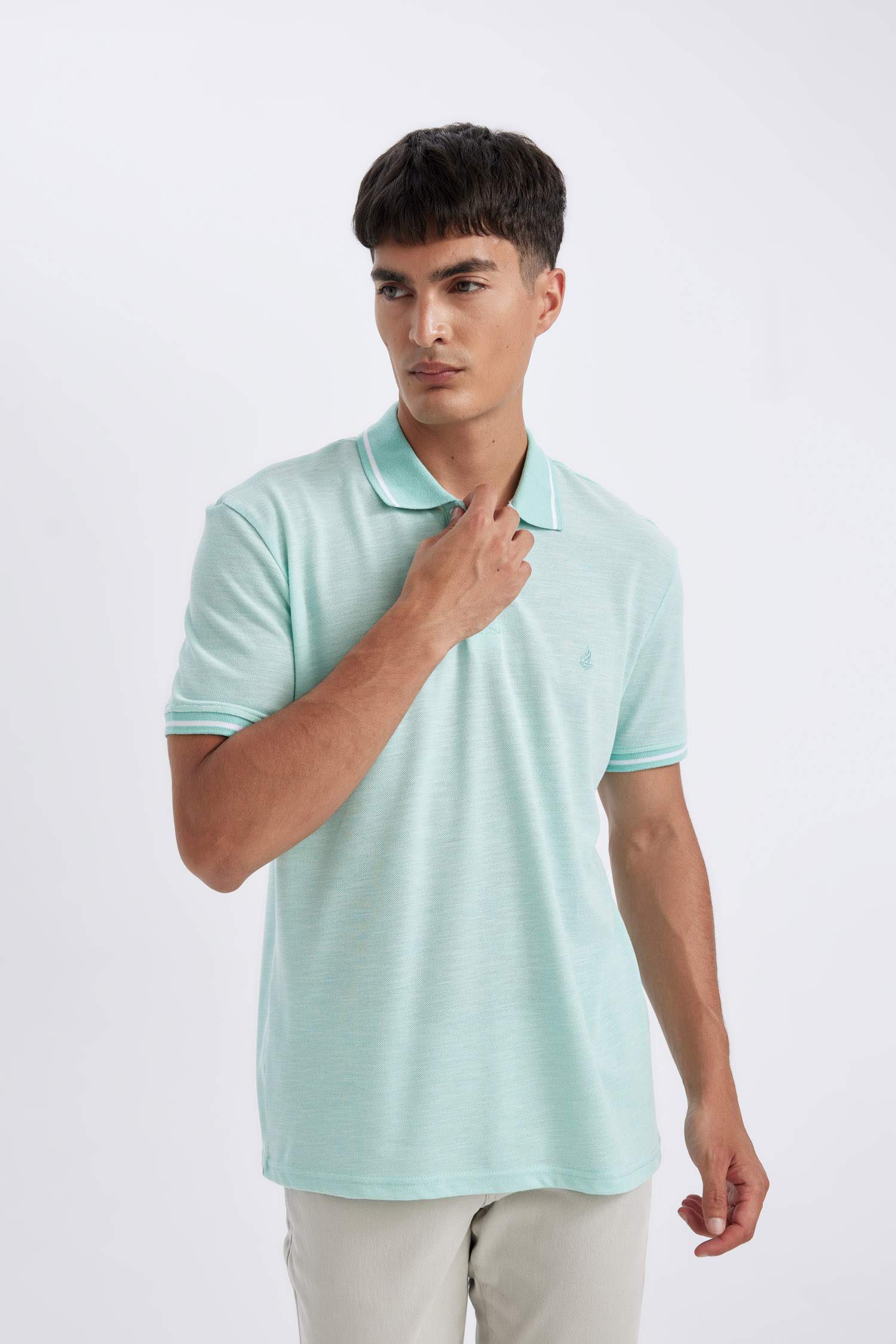 New Regular Fit Short Sleeve Pique Polo T-Shirt