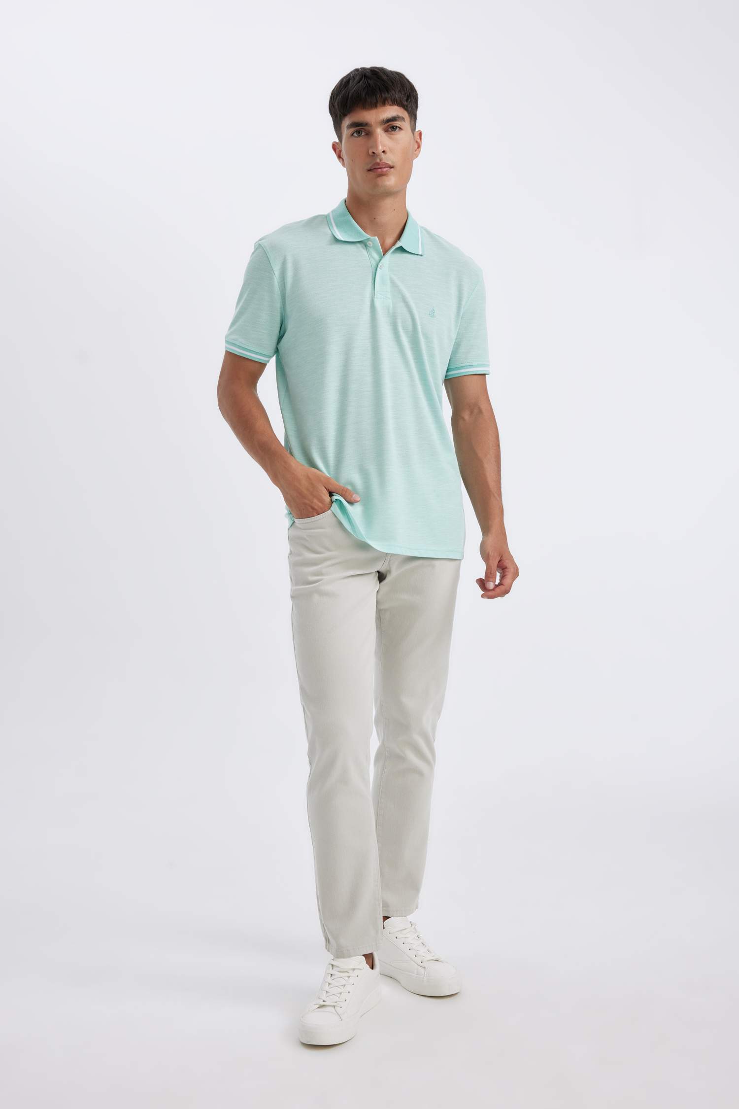 New Regular Fit Short Sleeve Pique Polo T-Shirt