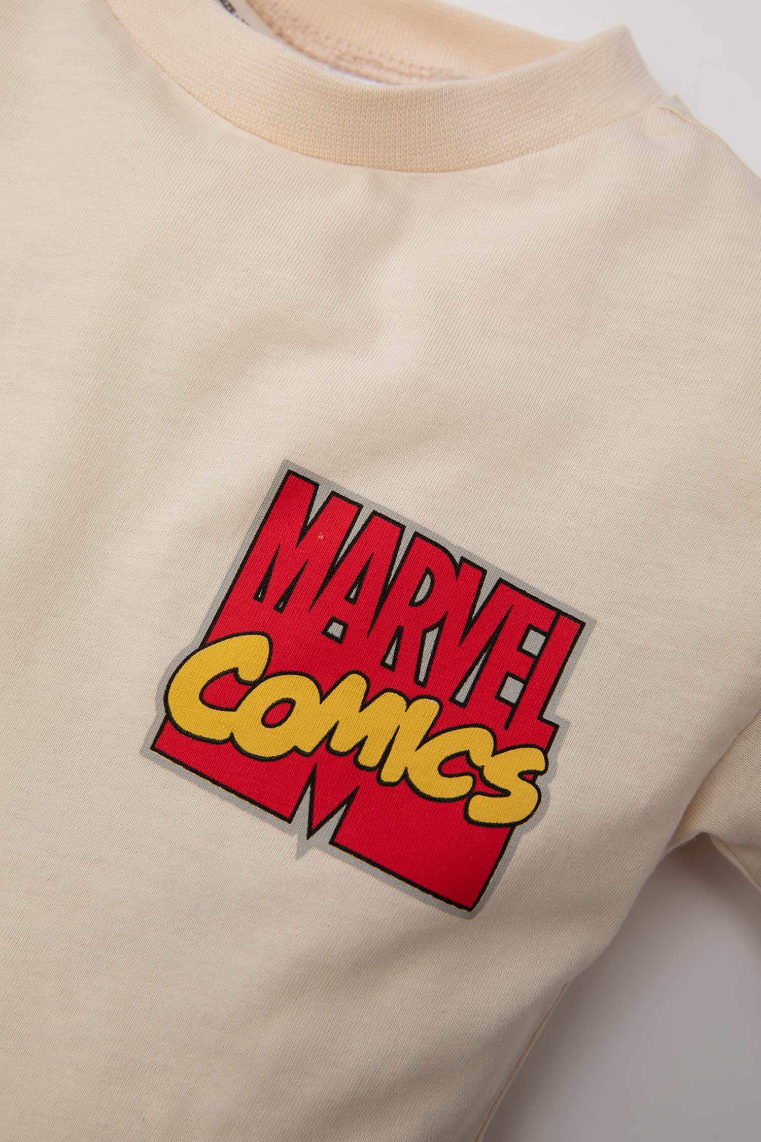 Erkek Bebek 2'li Takım Marvel Comics Bisiklet Yaka Kısa Kollu Tişört Şort