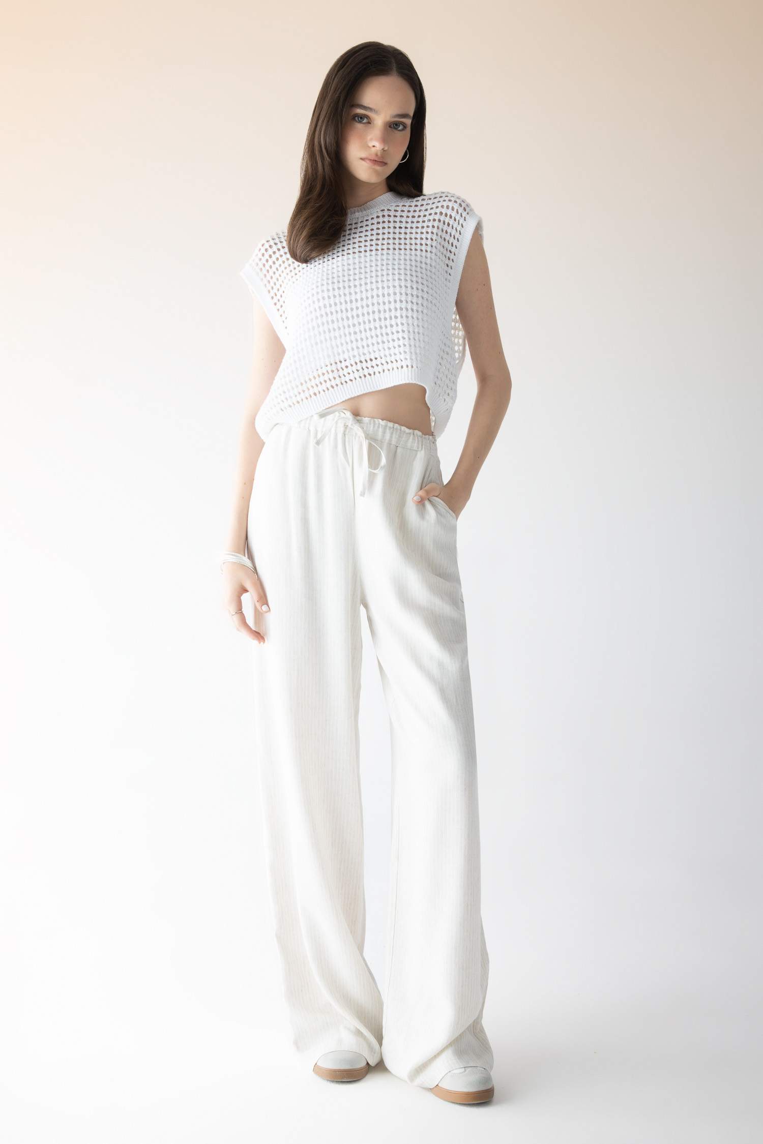 Брюки Wide Leg с высокой талией с карманами