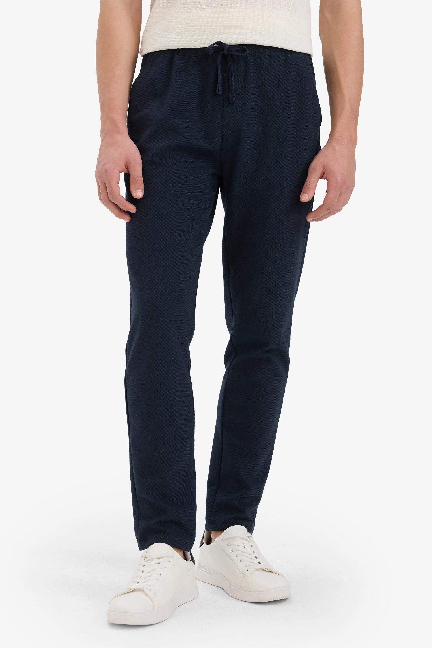 Jogger Pantolon Esnek Basic Düz Beli Bağcıklı Cepli Düz Paça