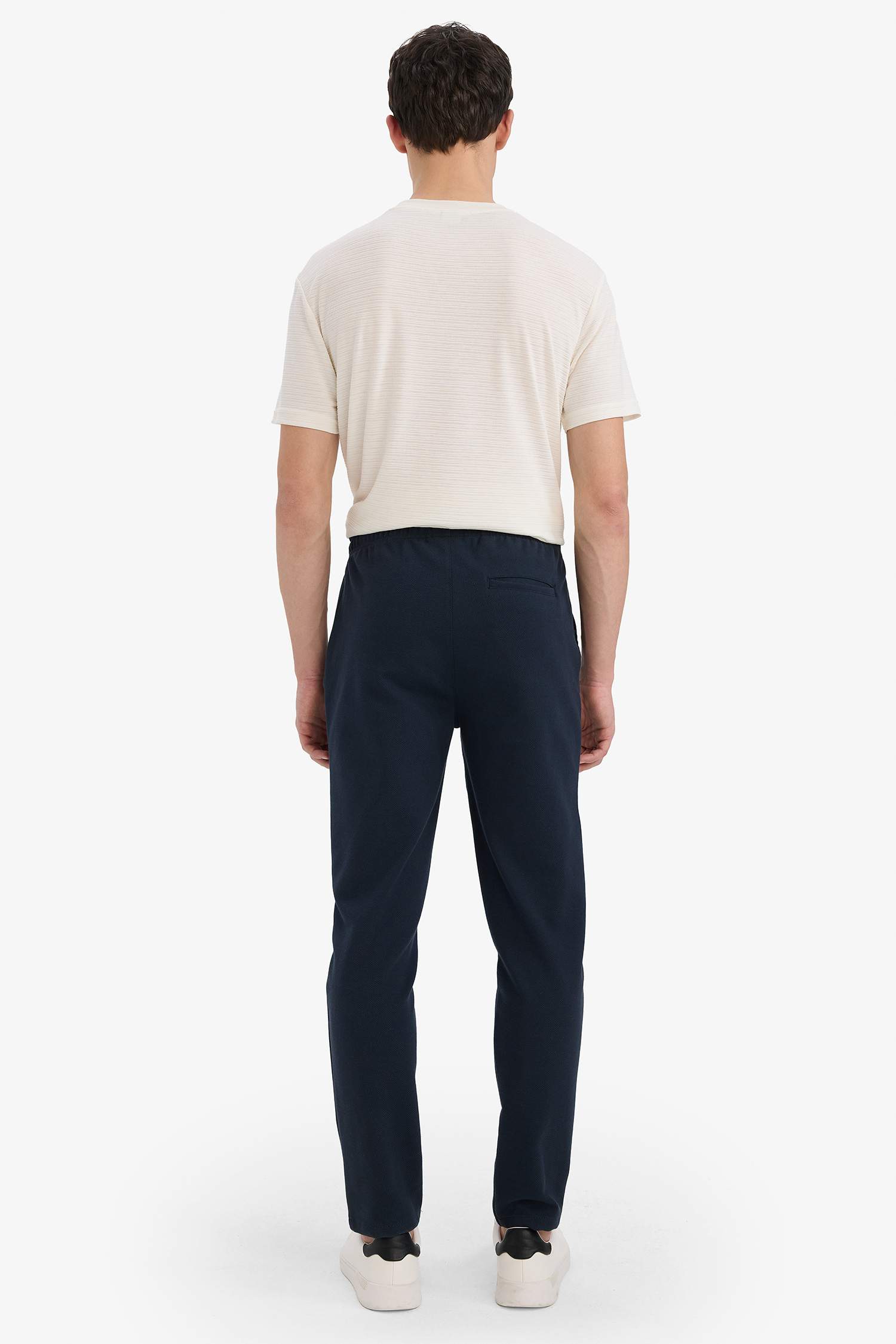 Jogger Pantolon Esnek Basic Düz Beli Bağcıklı Cepli Düz Paça