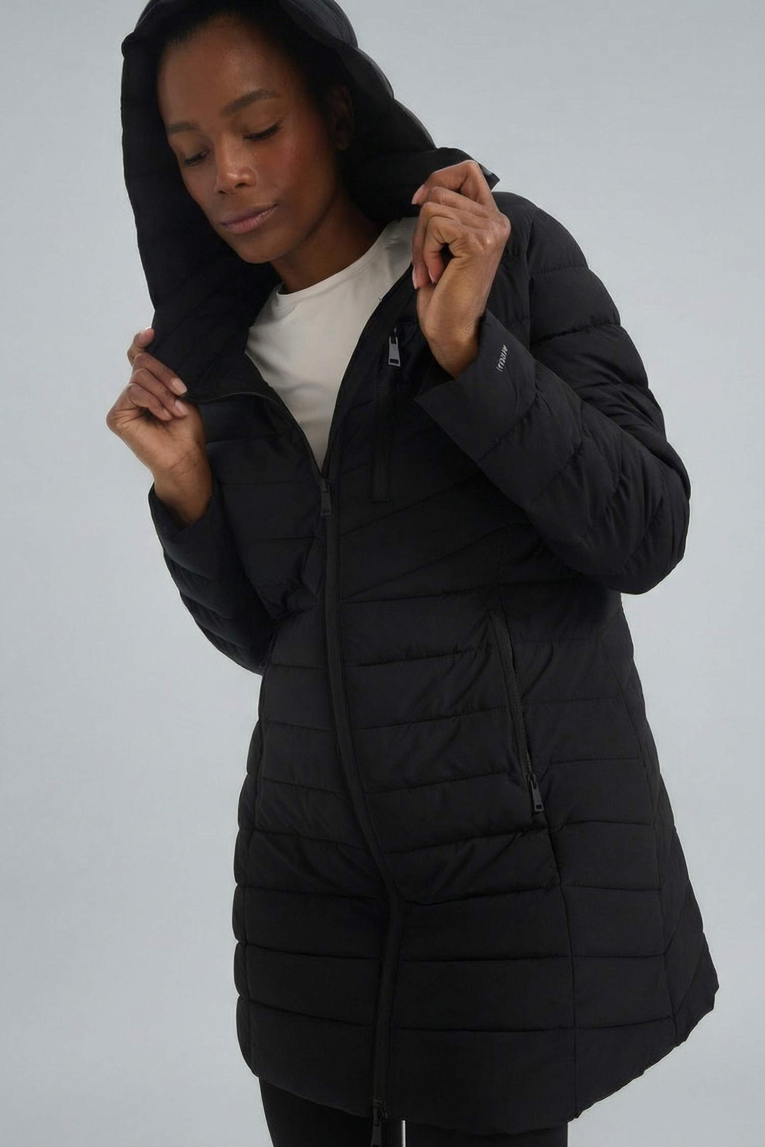 Su İtici Regular Fit Kapüşonlu Şişme Parka Mont