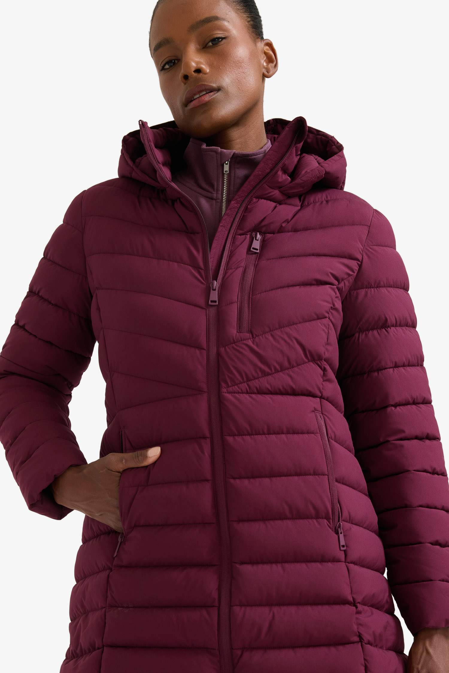 معطف دودون قصة عادية مقاوم للماء بغطاء للرأس من DeFactoFit