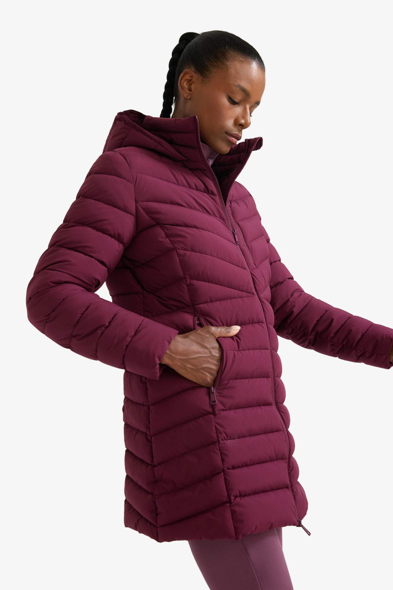 معطف دودون قصة عادية مقاوم للماء بغطاء للرأس من DeFactoFit