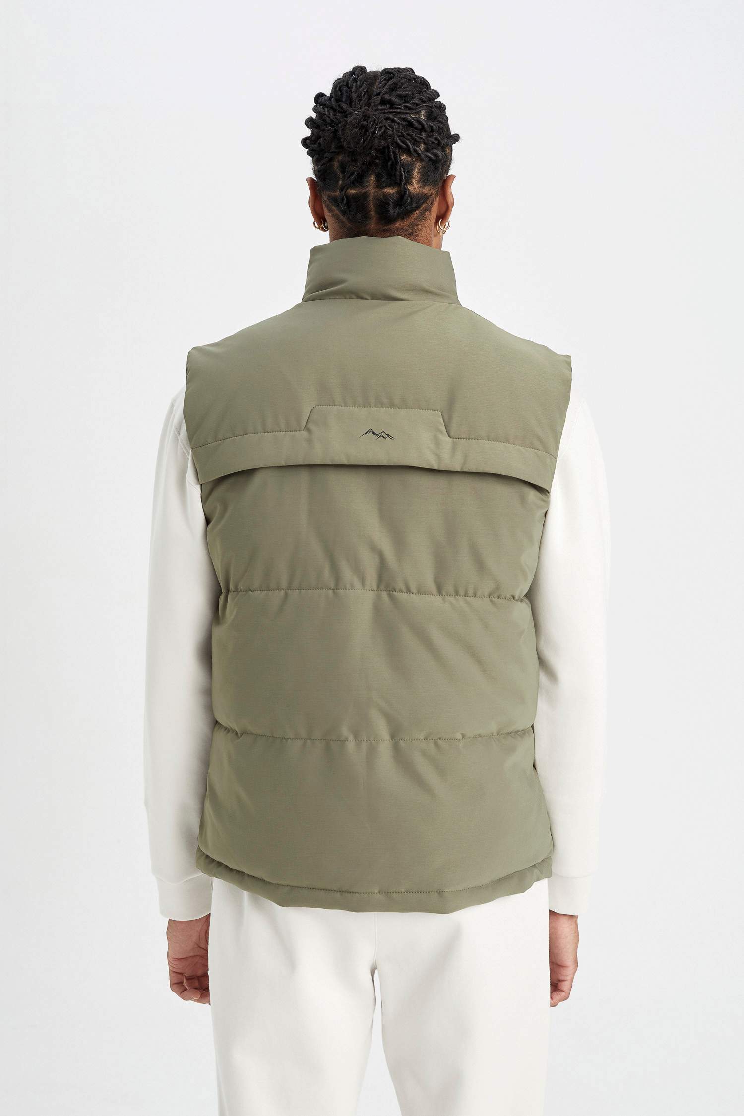 Su Geçirmez Şişme Yelek Rüzgar Geçirmez Normal Kesim Dik Yaka Fermuarlı Cepli