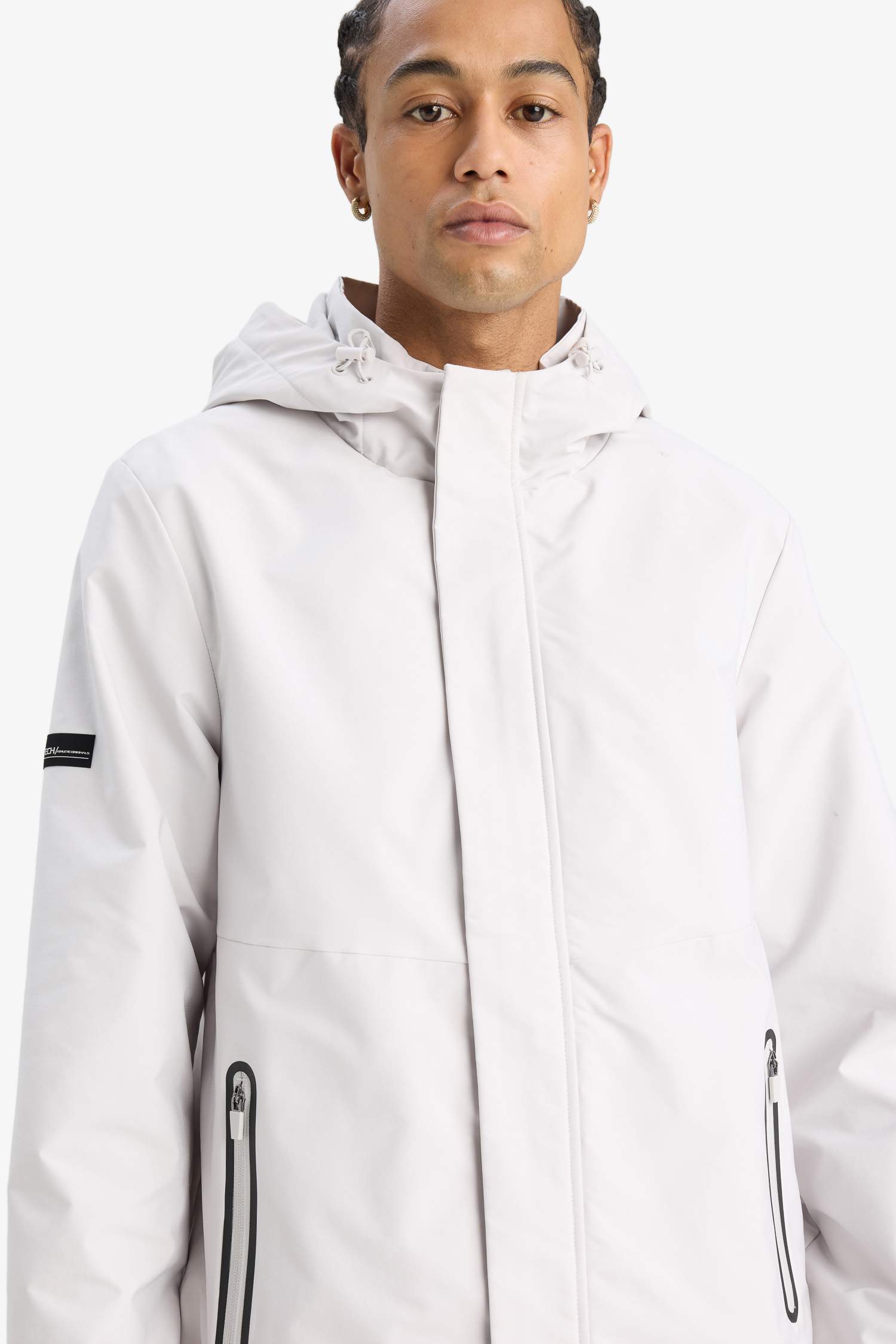 DeFactoFit Su İtici Regular Fit Polar Kapüşonlu Fermuarlı Yağmurluk