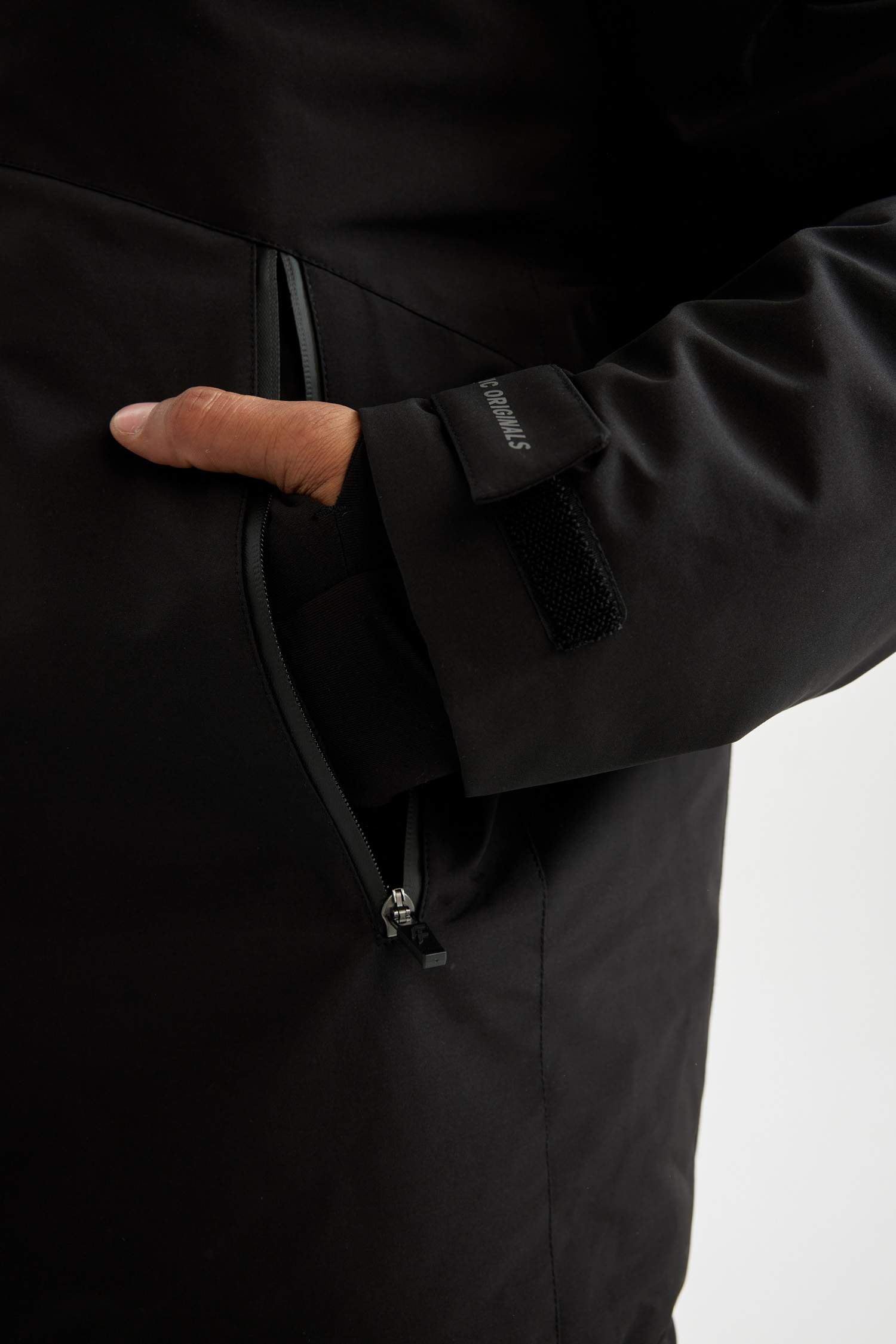 Termometreli Mont Parka Su Geçirmez Rüzgar Geçirmez Slim Fit Dar Kesim Kapüşonlu Fermuarlı