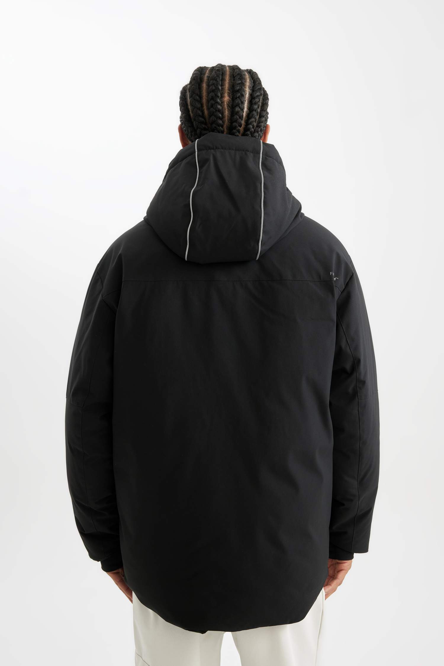 Termometreli Mont Parka Su Geçirmez Rüzgar Geçirmez Slim Fit Dar Kesim Kapüşonlu Fermuarlı