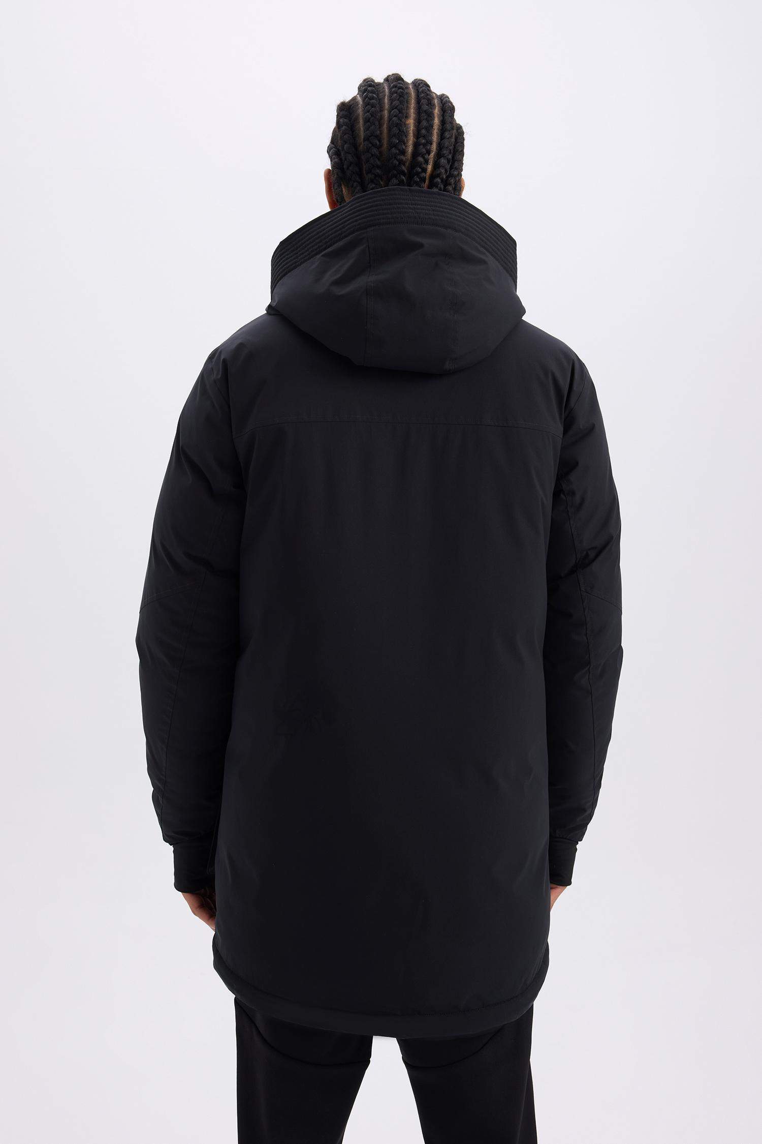 DeFactoFit Su İtici Regular Fit Kapüşonlu Rüzgar Geçirmez Parka Mont