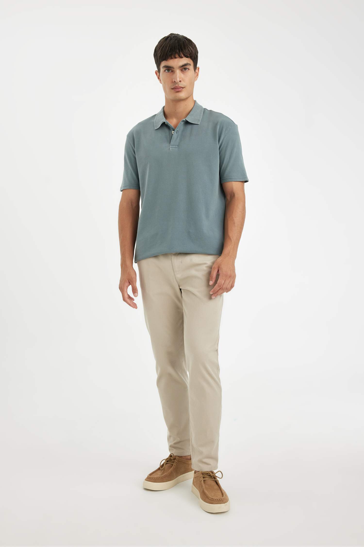 New Regular Fit Short Sleeve Pique Polo T-Shirt