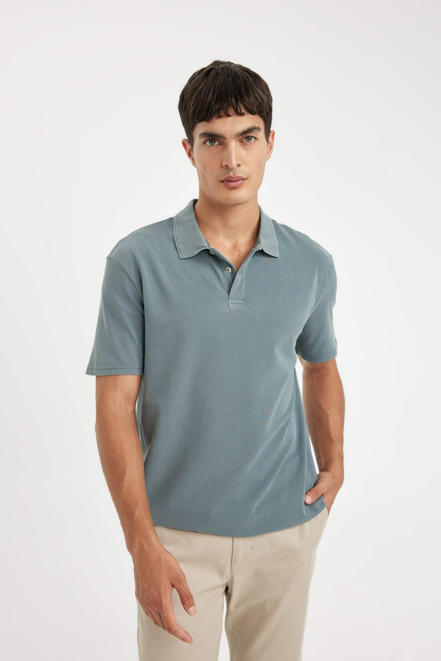 New Regular Fit Short Sleeve Pique Polo T-Shirt