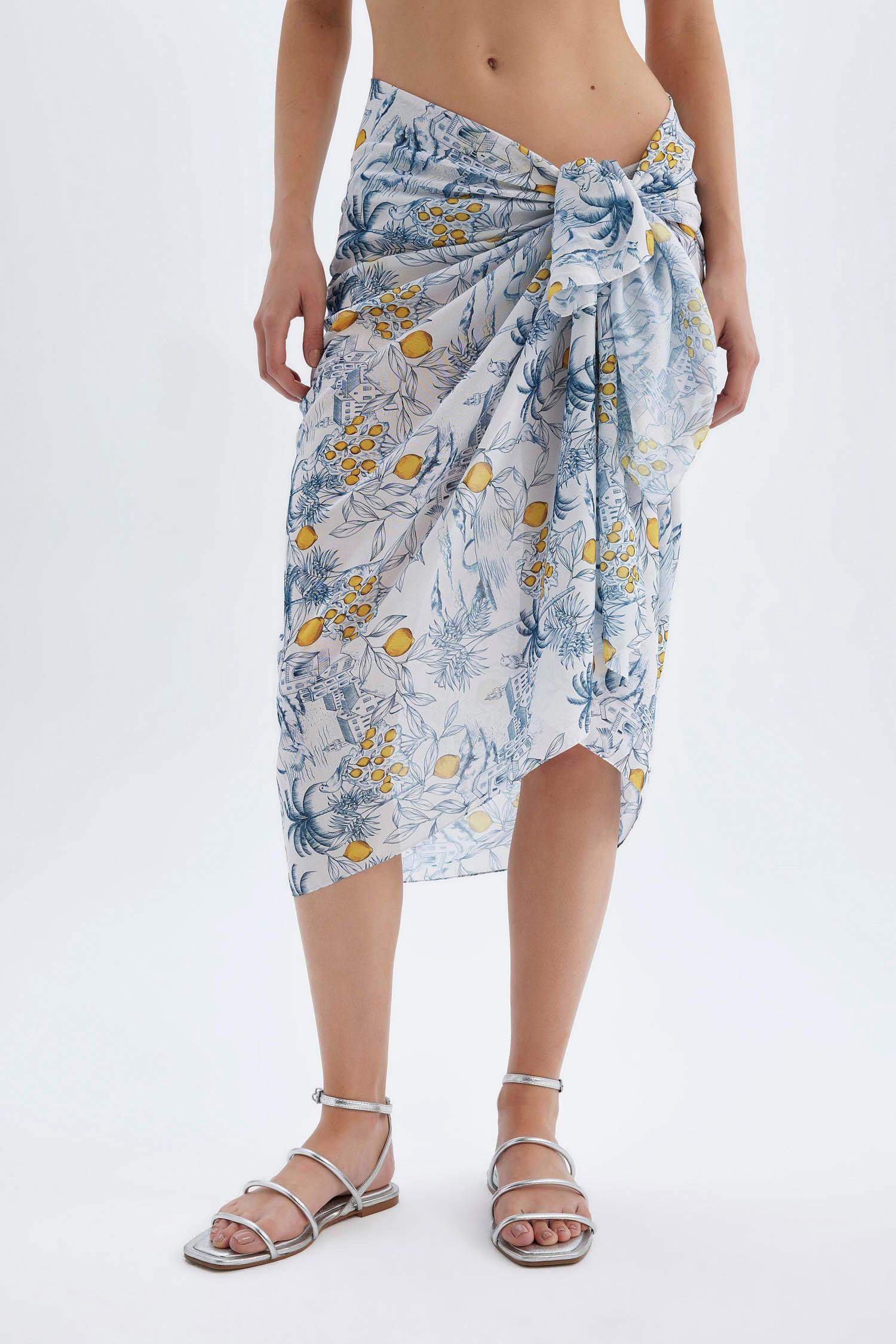 Kadın Desenli Uzun Pareo