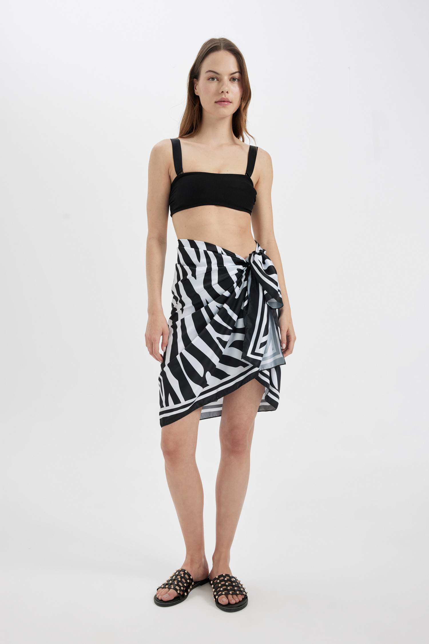 Patterned Satin Beachwear