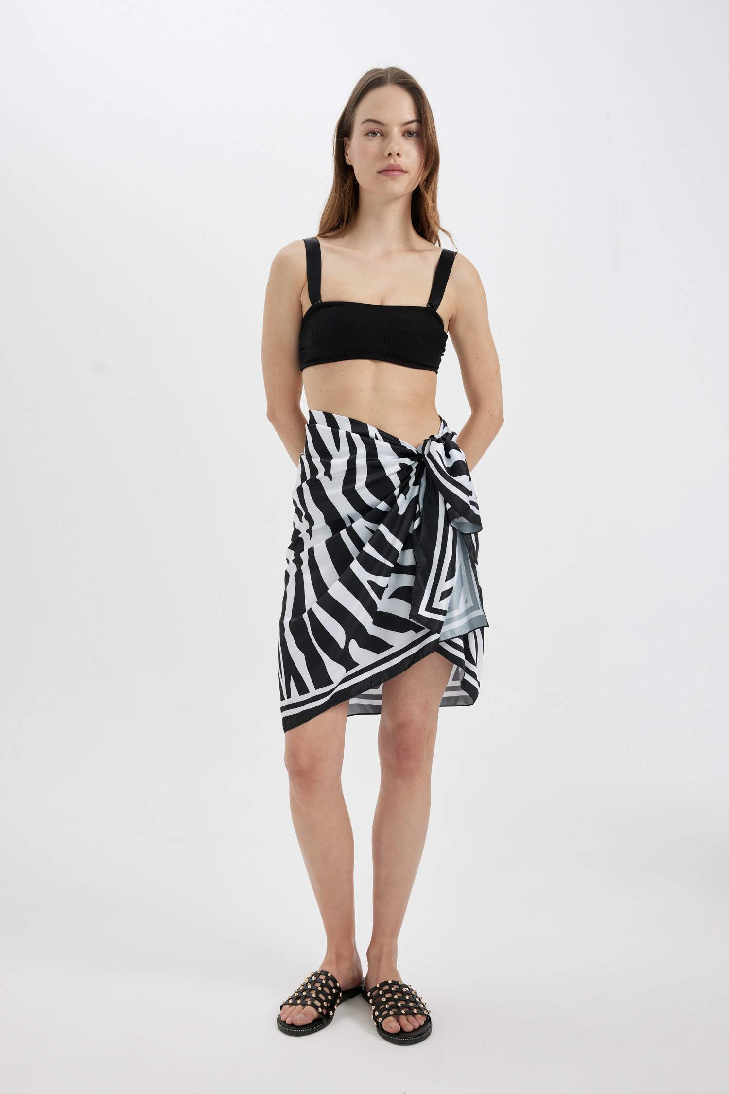 Patterned Satin Beachwear