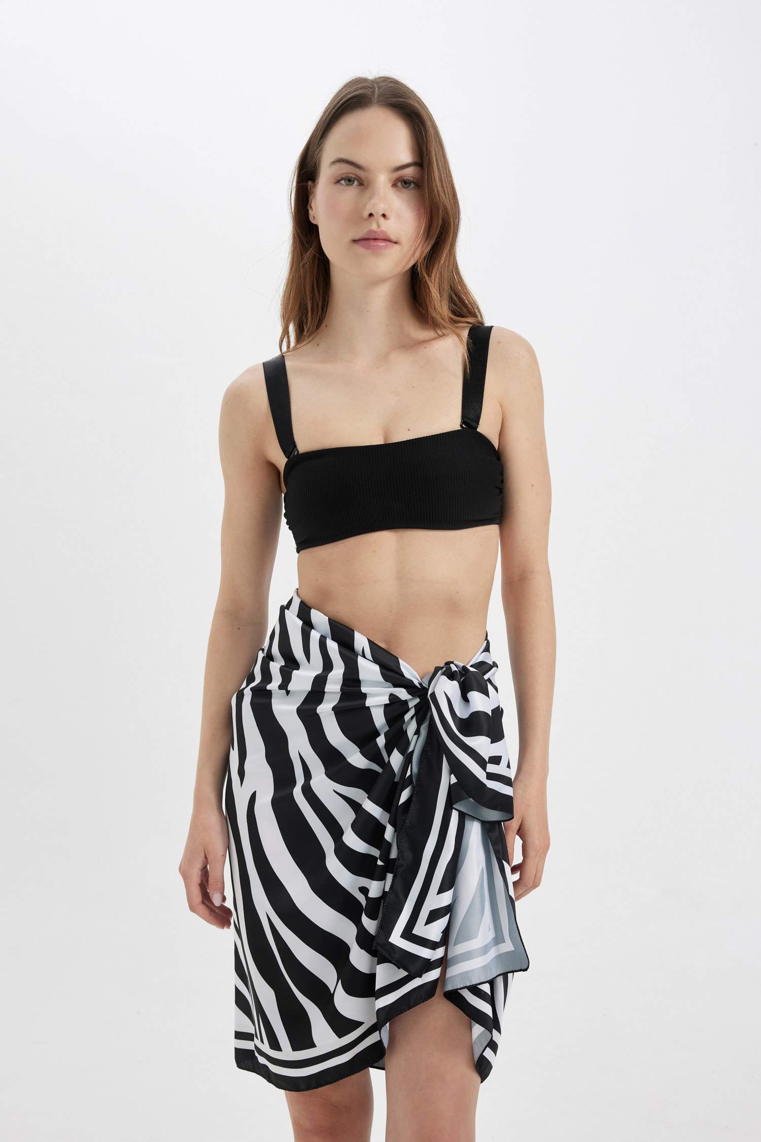 Patterned Satin Beachwear