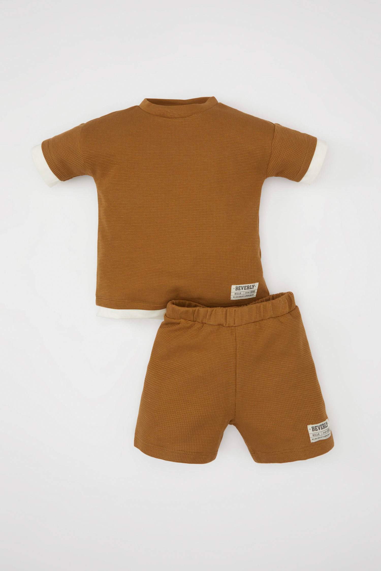 Baby Boy Waffle Short Sleeve T-Shirt Shorts 2 Piece Set