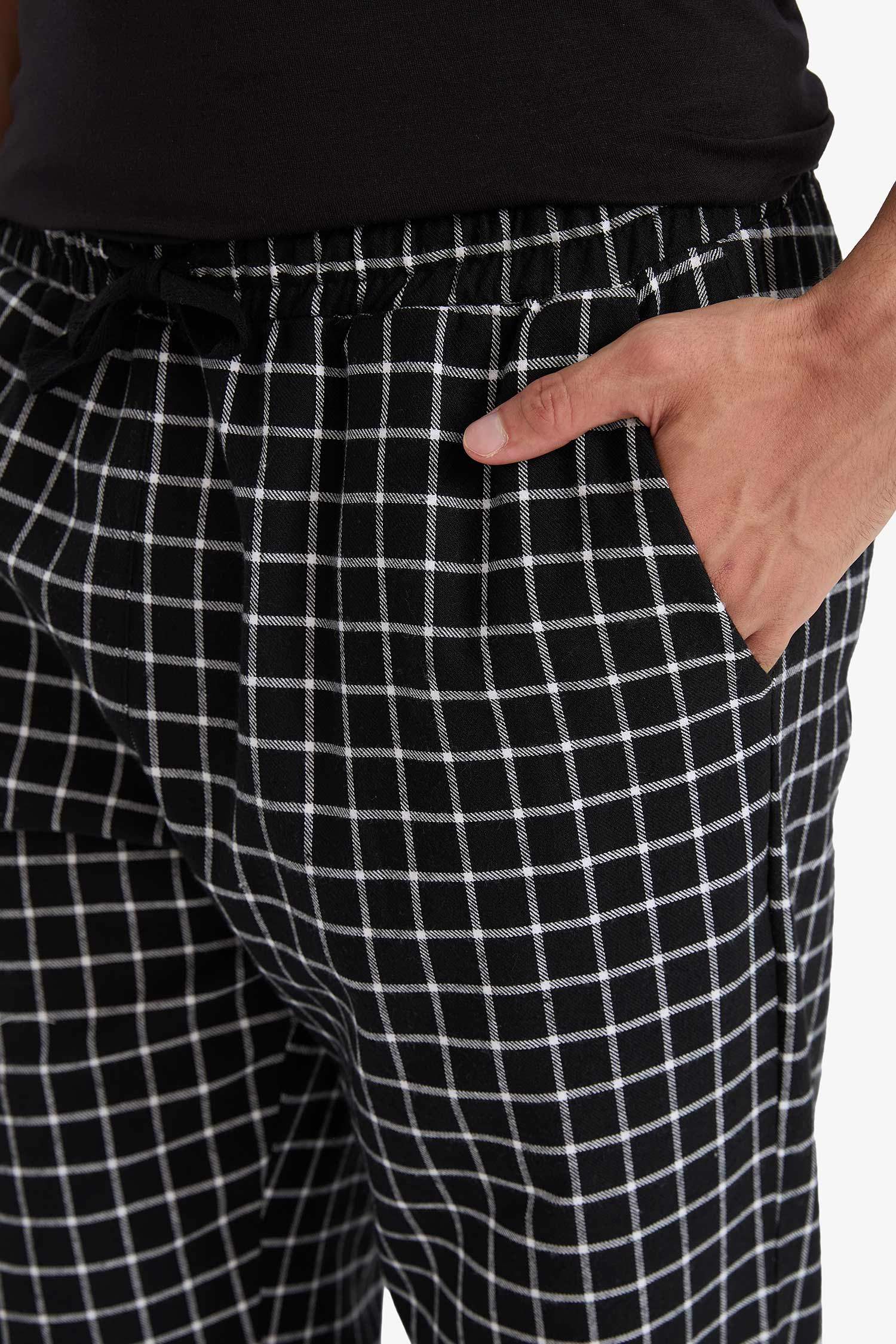 Regular Fit Long Checked Pajama Bottoms