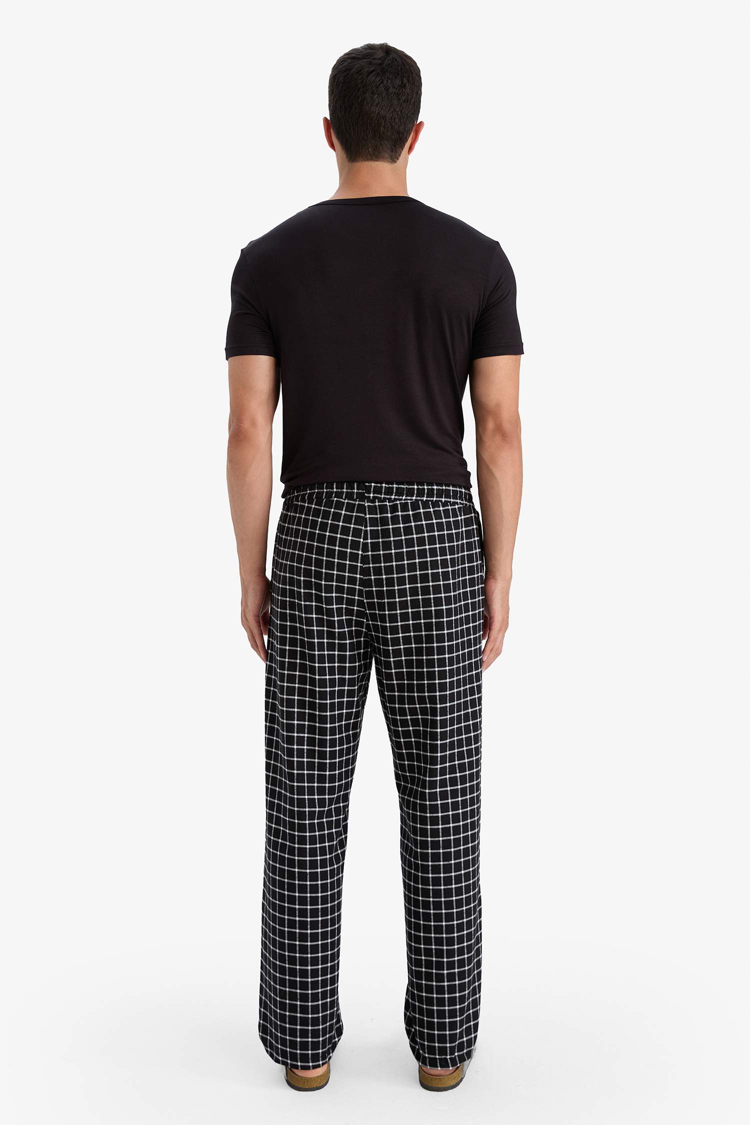 Regular Fit Long Checked Pajama Bottoms