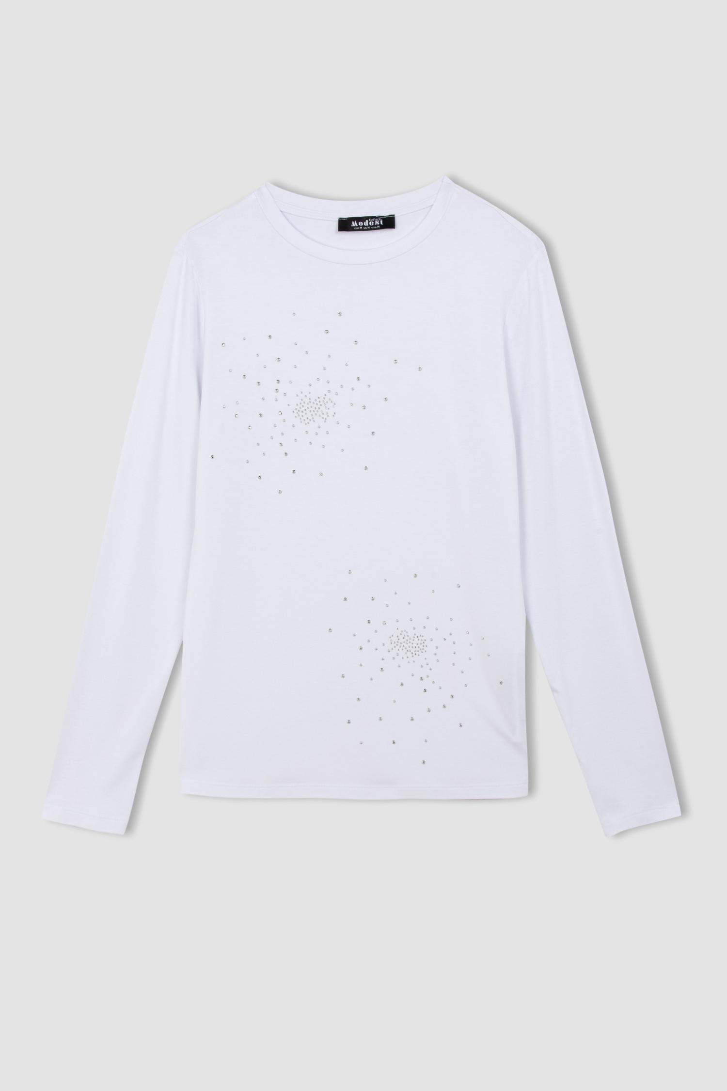 بلوزة ردن طويل بياخة عالية