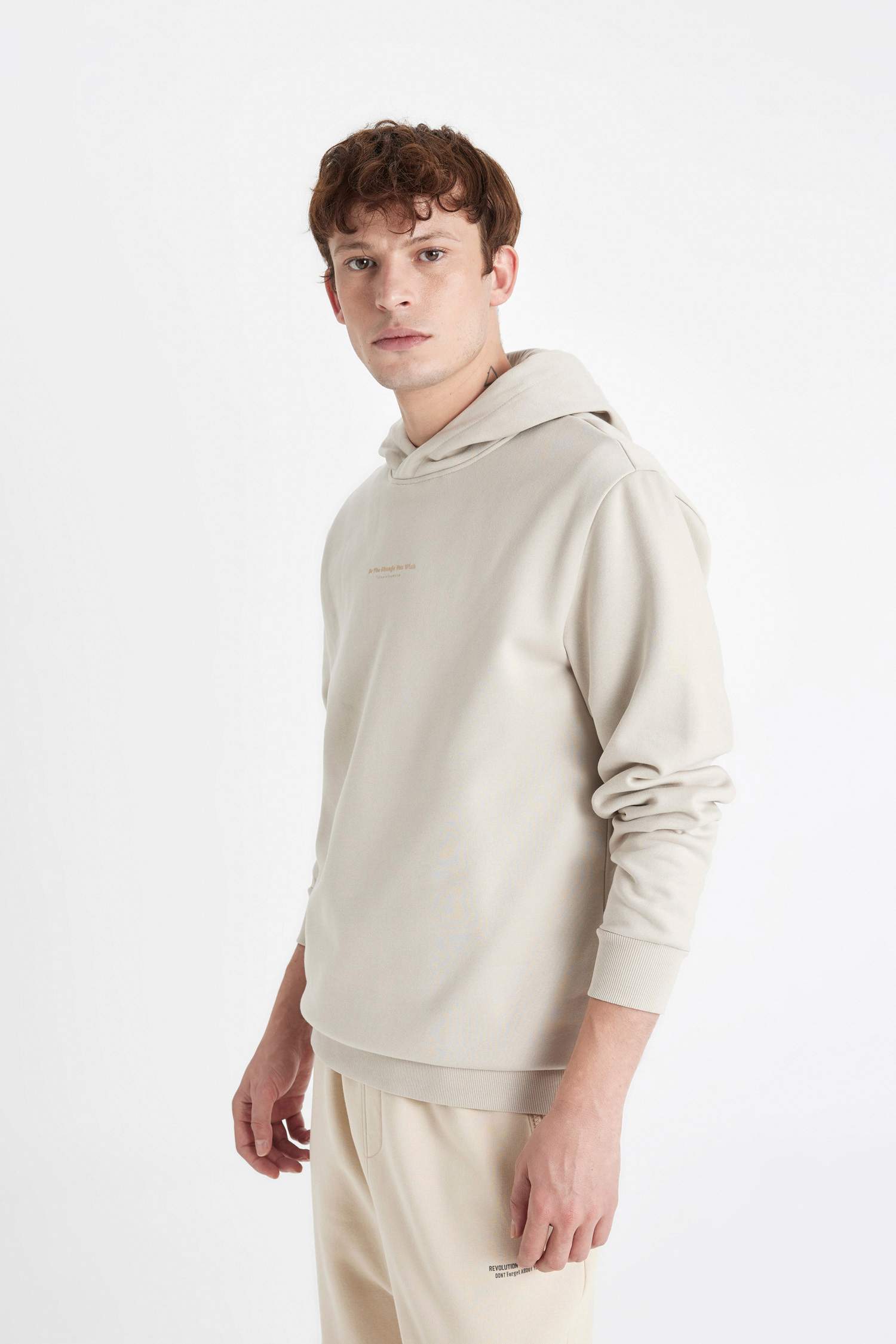 Bej Erkek Regular Fıt Sweatshirt 3127544 | DeFacto