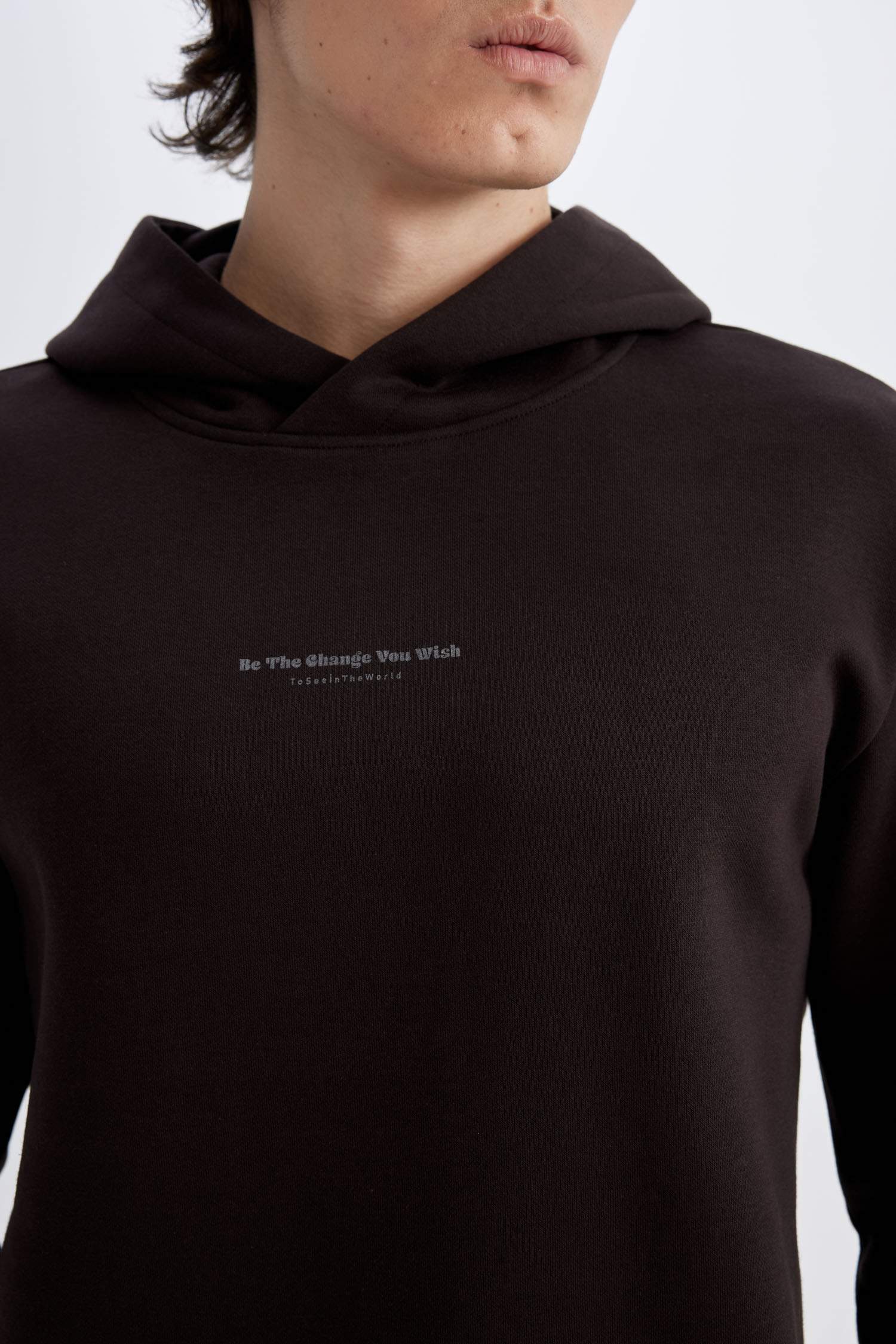 Regular Fit Kapüşonlu Baskılı Sweatshirt