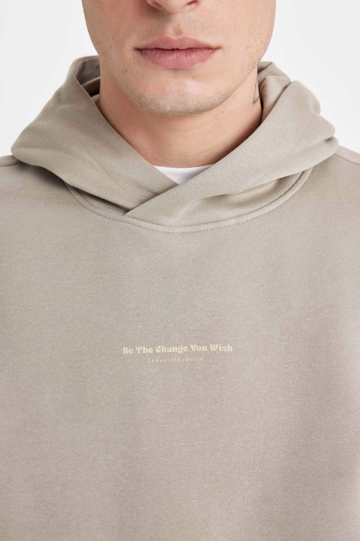 Regular Fit Kapüşonlu Baskılı Sweatshirt