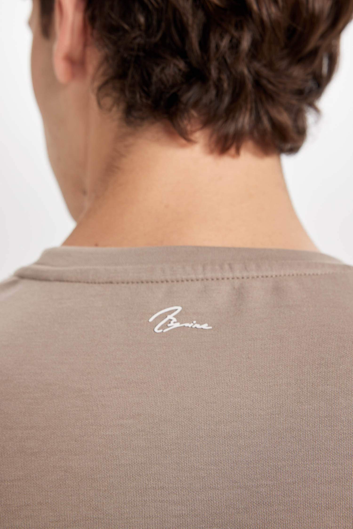 Regular Fit Crew Neck Printed Heavy Fabric T-Shirt