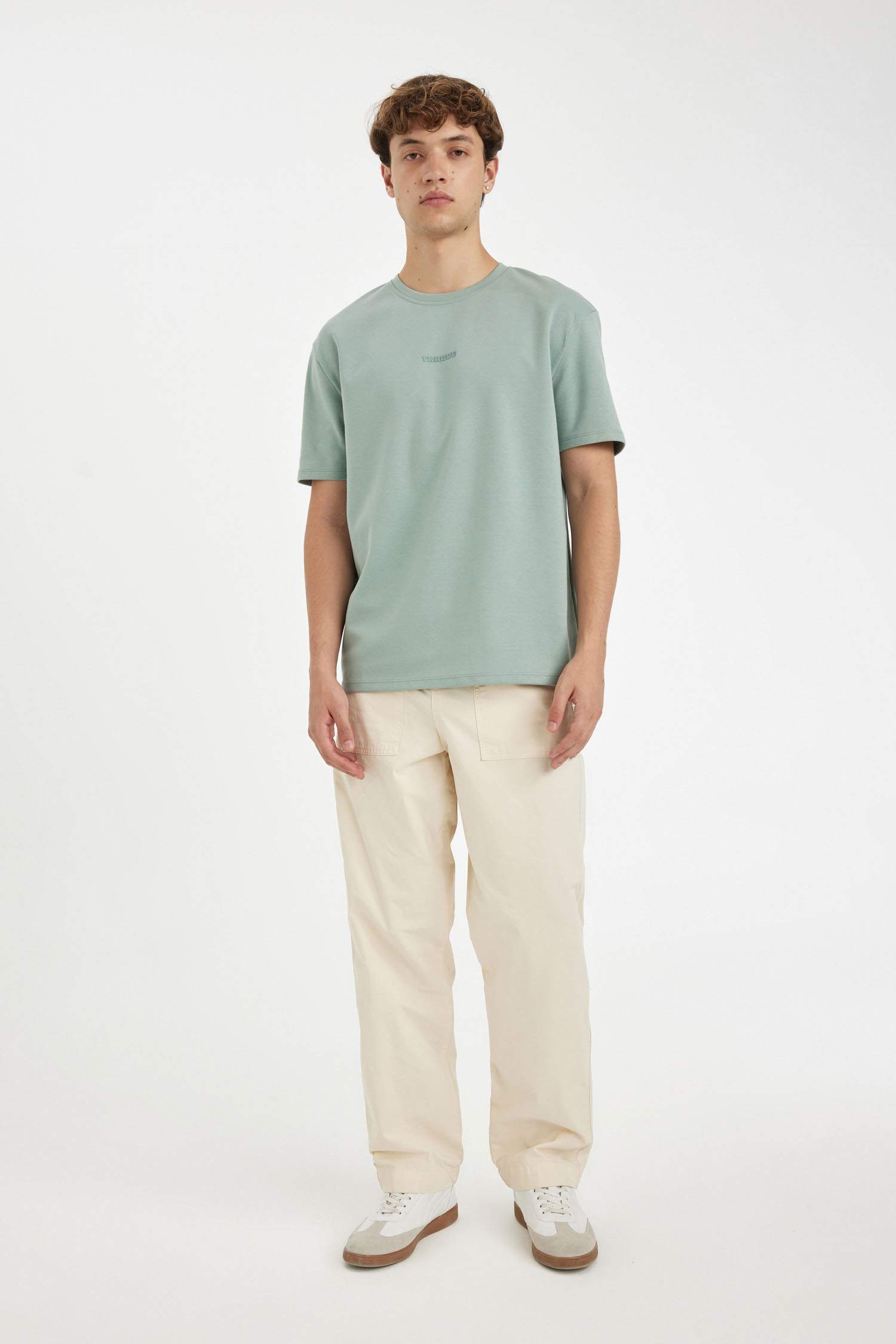 Regular Fit Crew Neck Printed Heavy Fabric T-Shirt