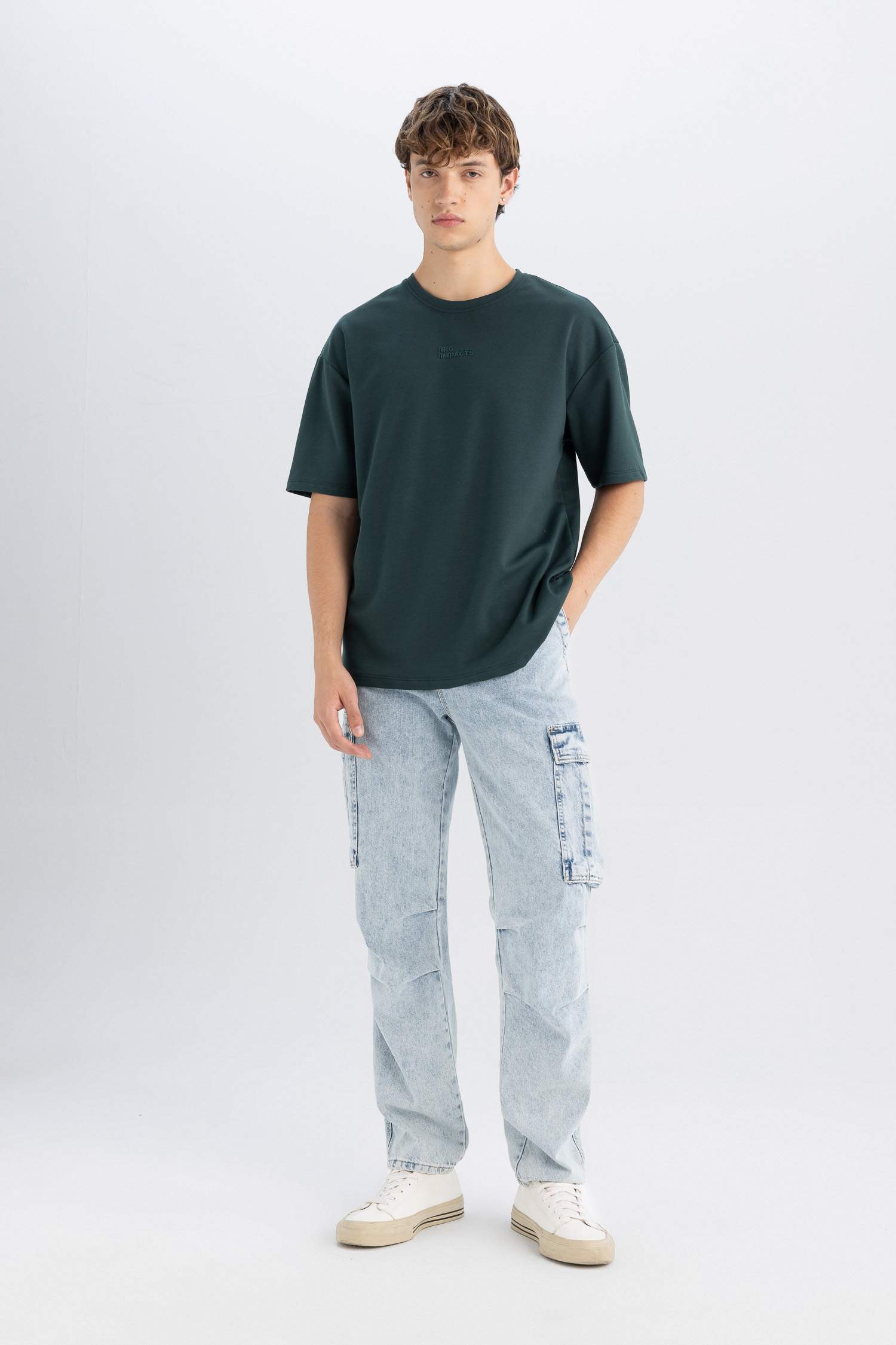 Comfort Regular Fit Rahat Kesim Bisiklet Yaka Ağır Kumaş Kısa Kollu Tişört