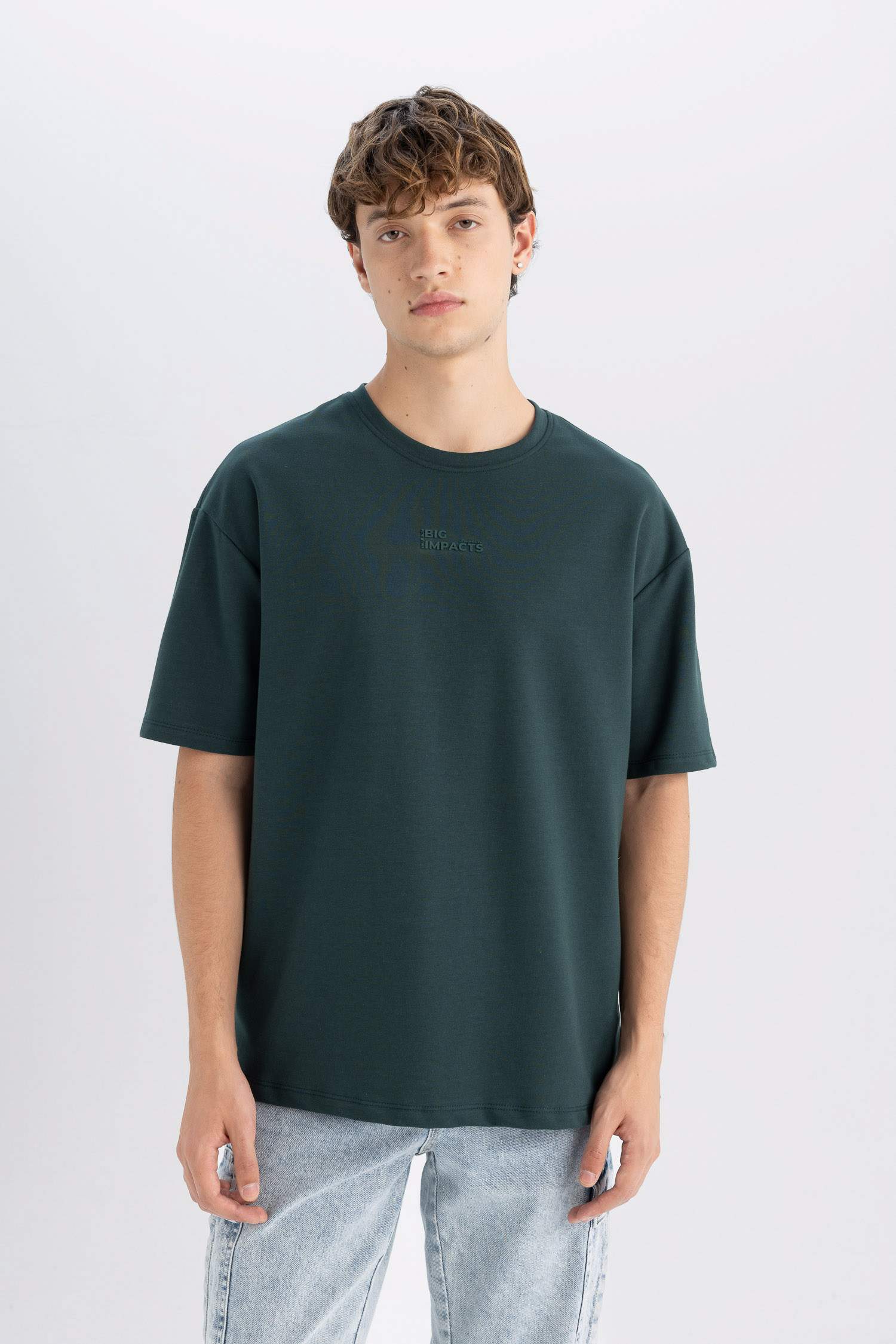 Comfort Regular Fit Rahat Kesim Bisiklet Yaka Ağır Kumaş Kısa Kollu Tişört