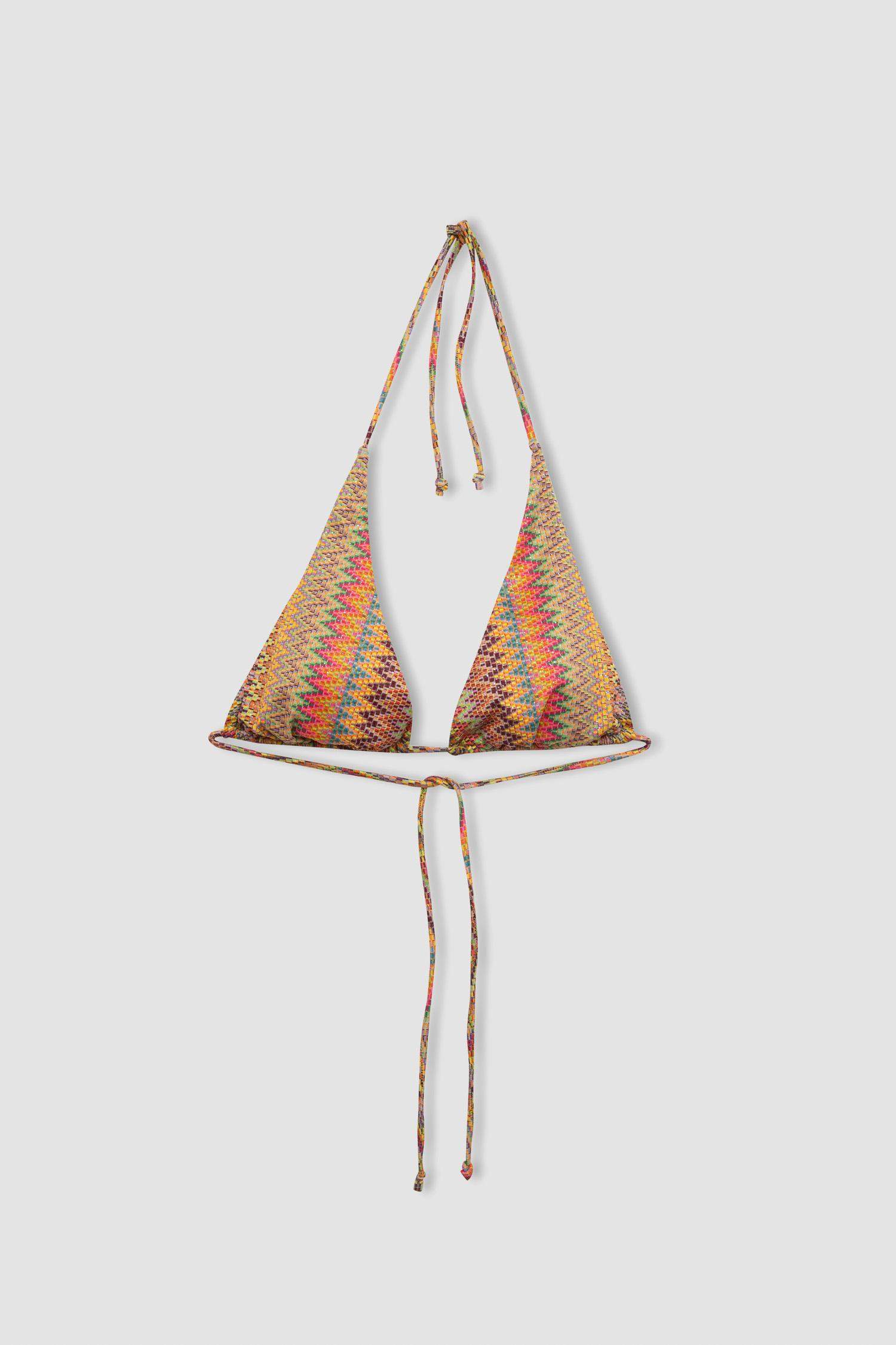 Ayje x DeFacto Halterneck Patterned Triangle Bikini Top