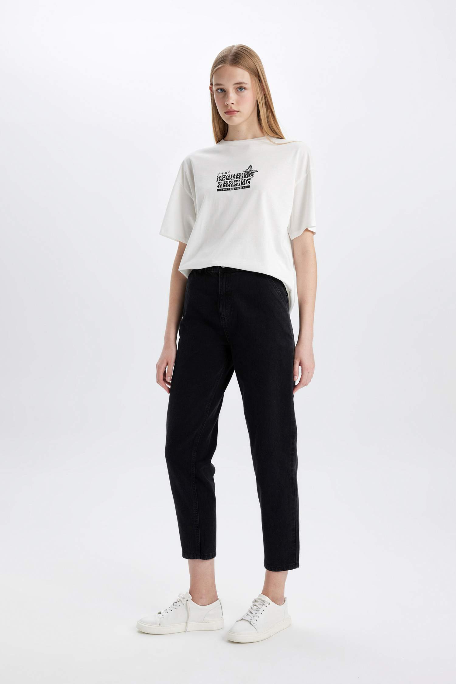 Paperbag Fit Denim Trousers