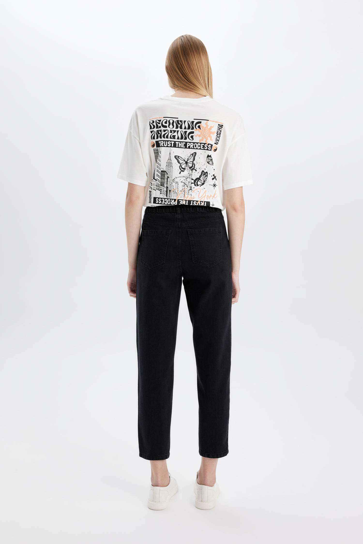 Paperbag Fit Denim Trousers