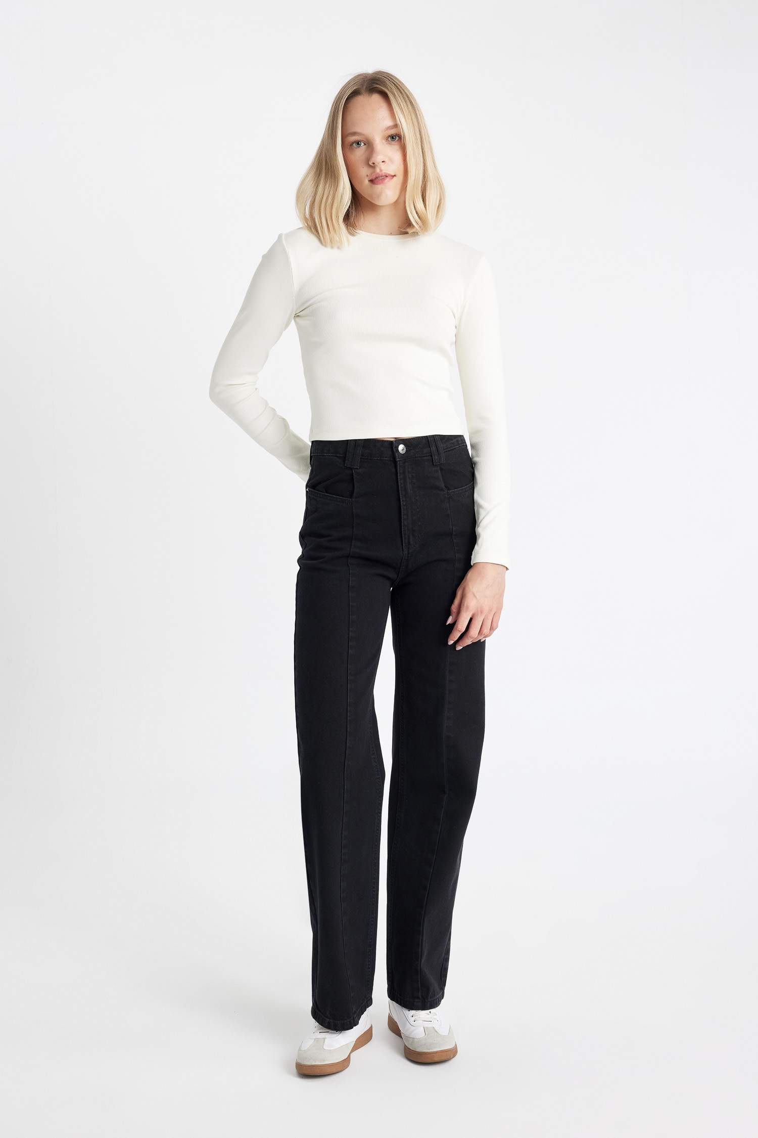 90-шы жылдардағы кең аяқ деним Шалбар