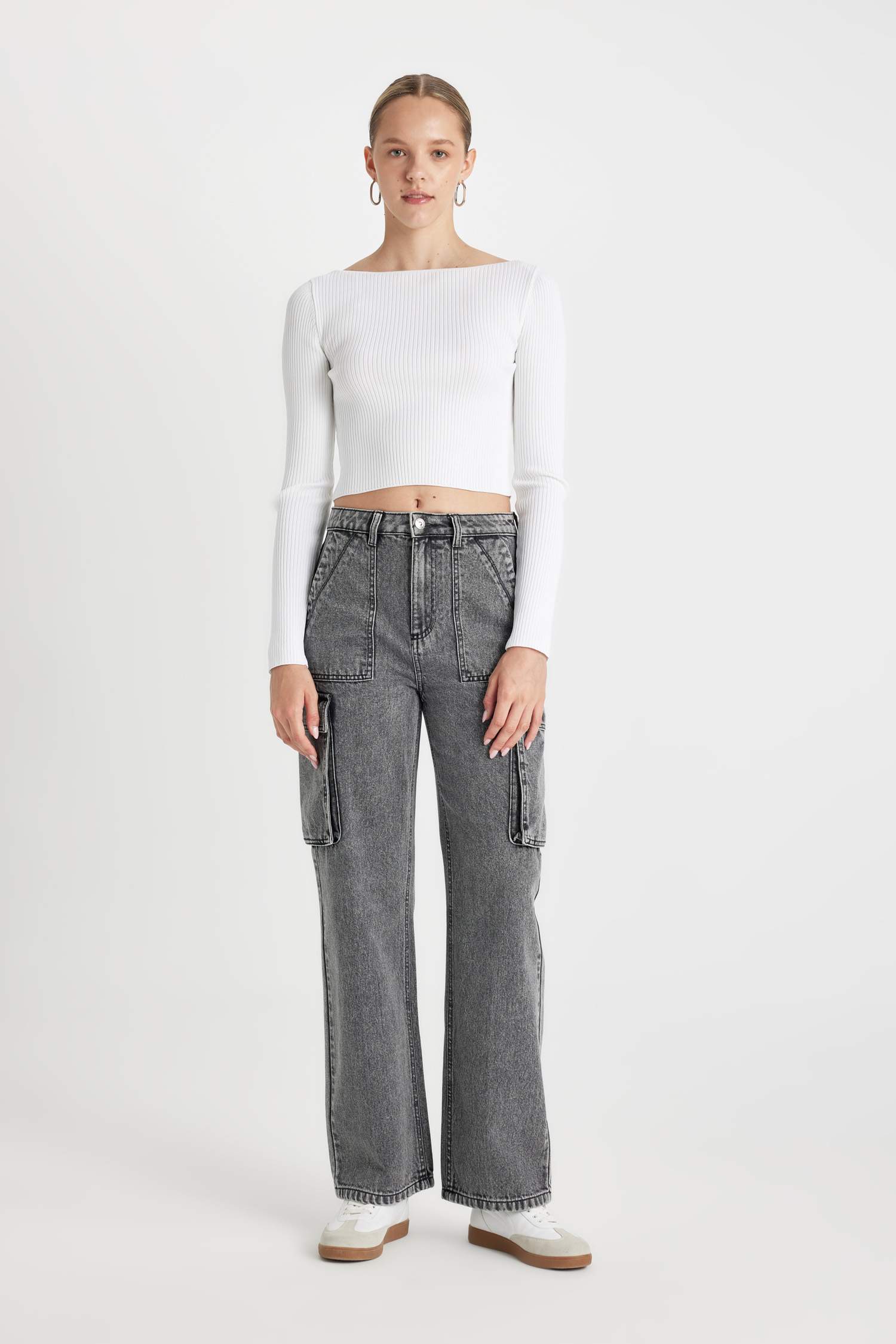 кең аяқ деним Шалбар