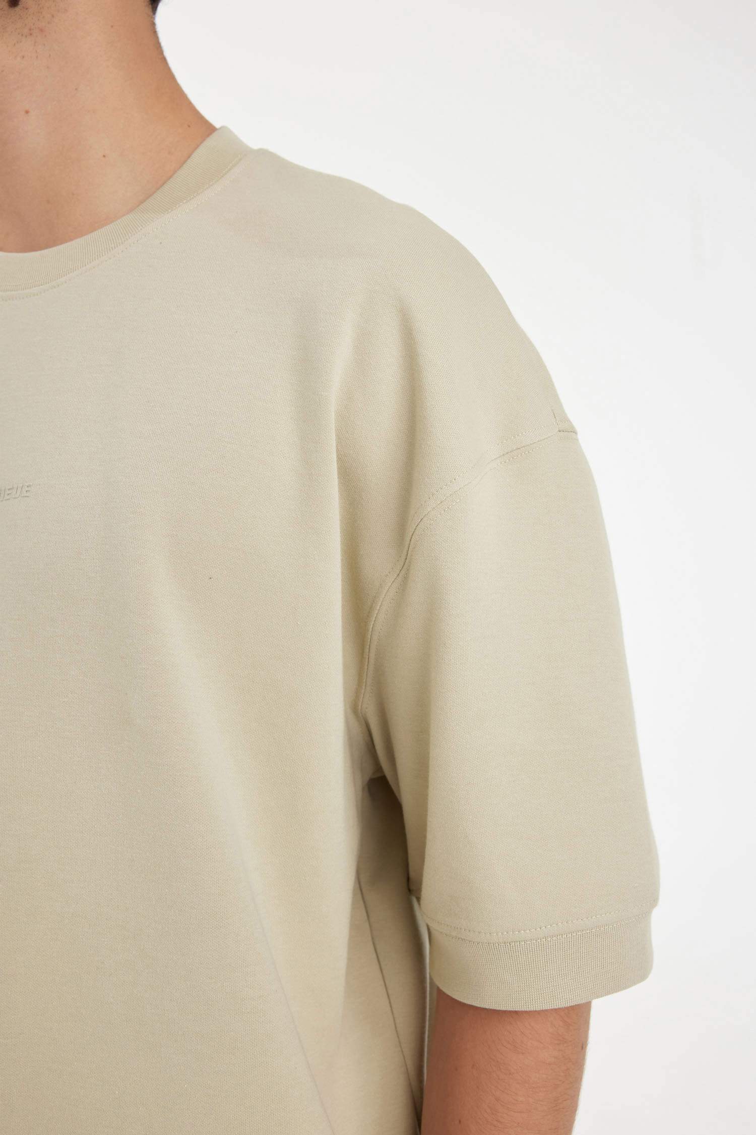 T-shirt ample imprimé en coton à col rond