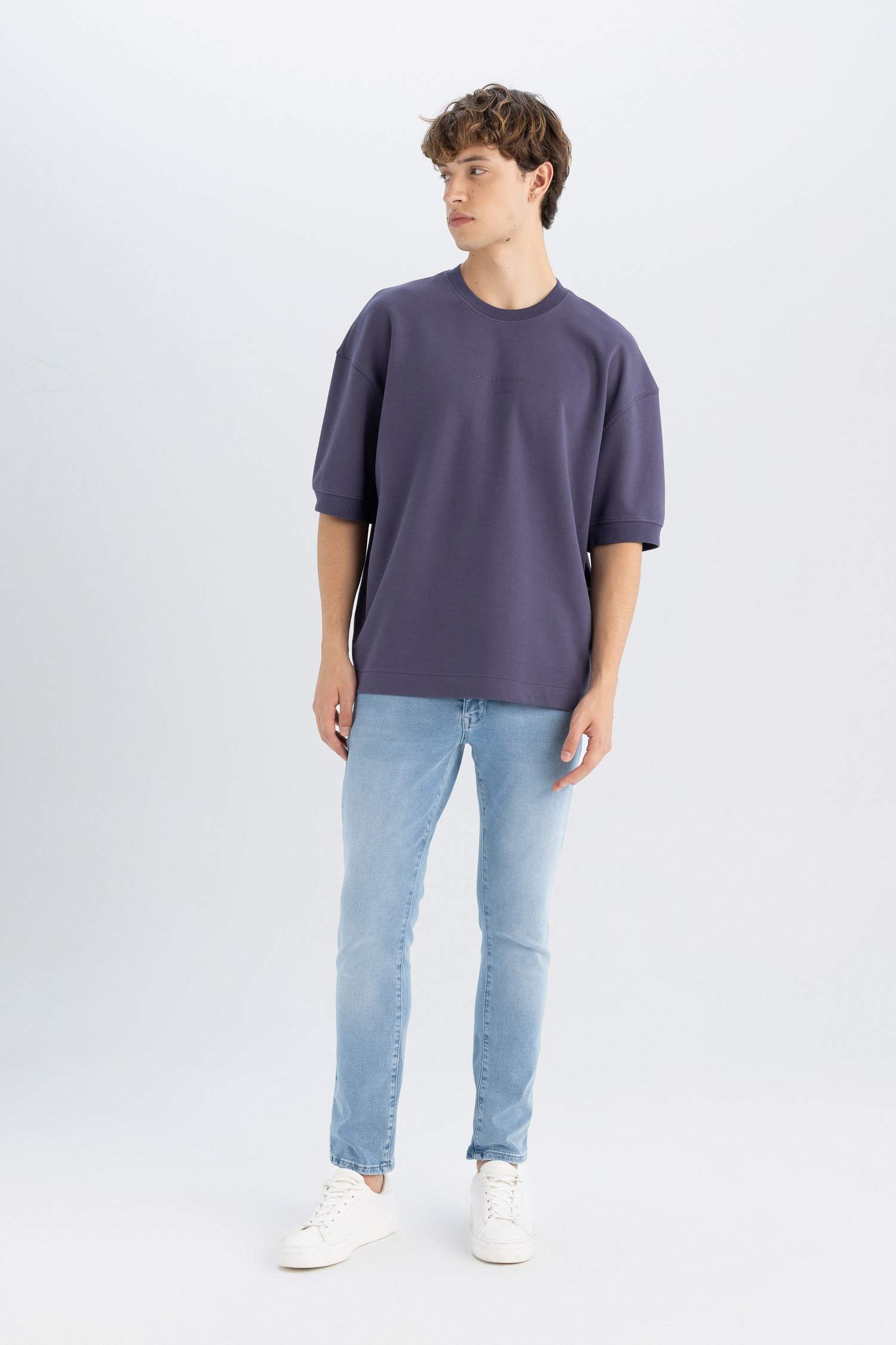 Loose Fit Crew Neck Printed Heavy Cotton Short Sleeve T-Shirt