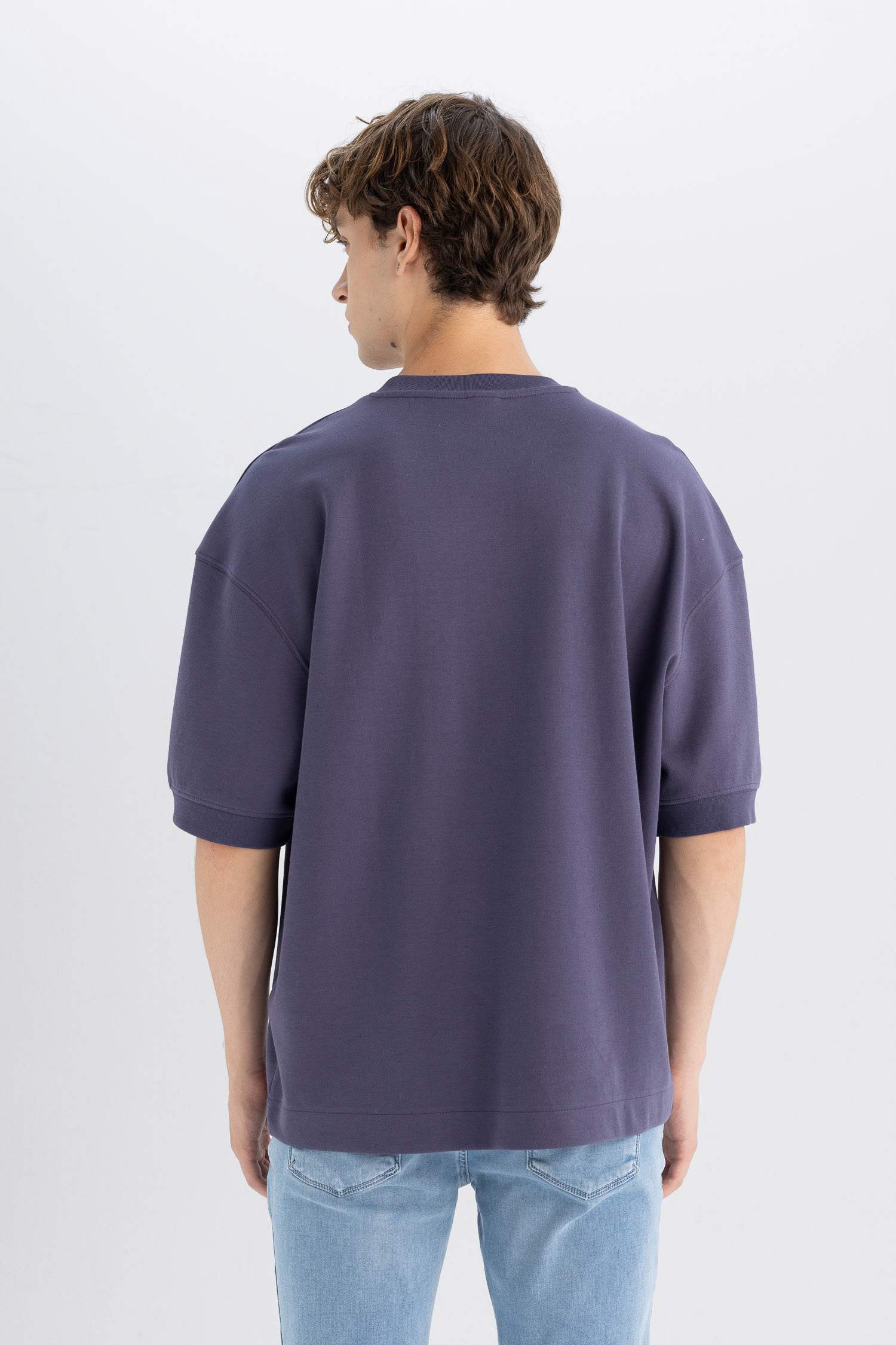 Loose Fit Crew Neck Printed Heavy Cotton Short Sleeve T-Shirt