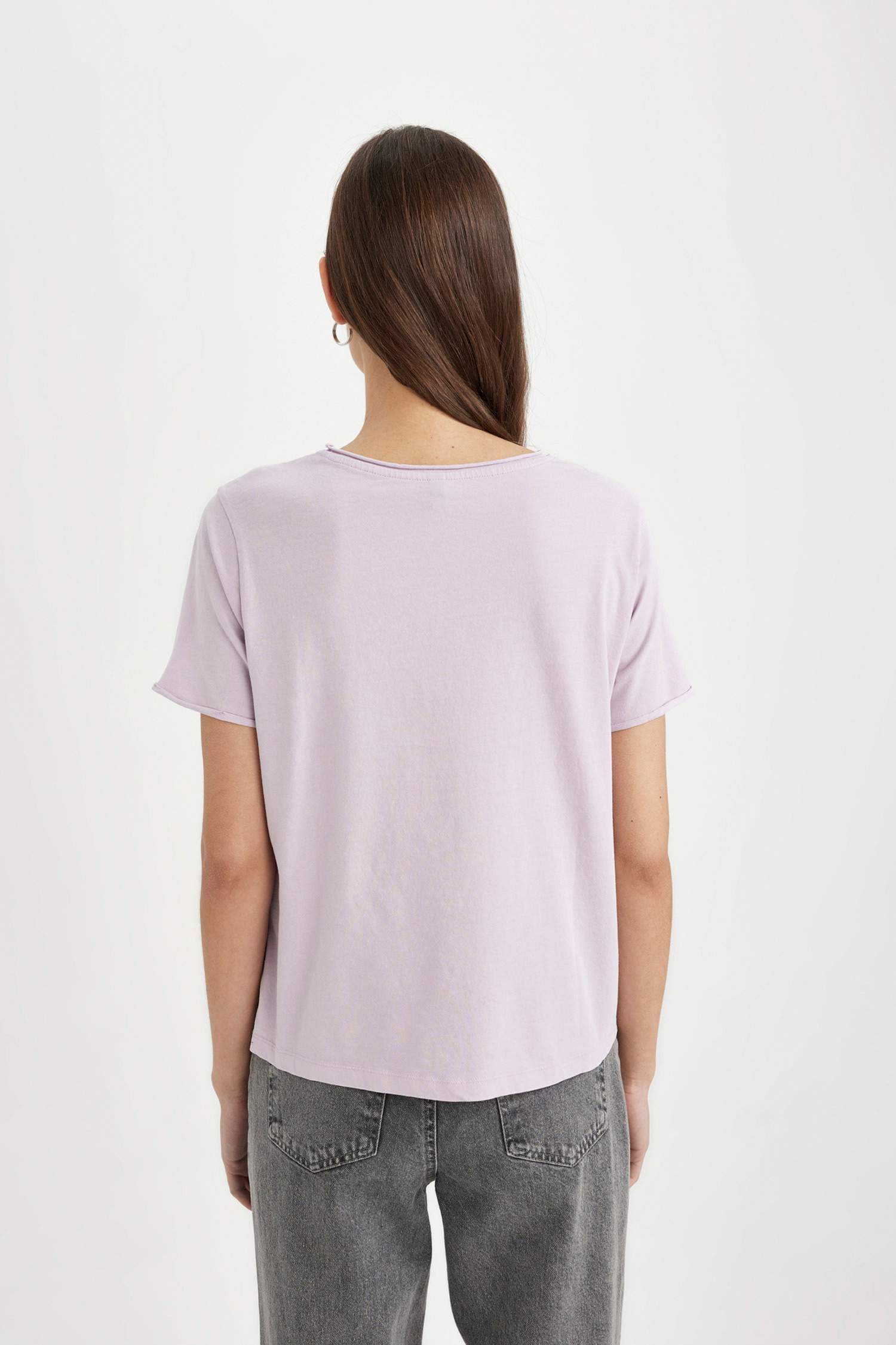 Regular Fit Crew Neck Cotton Basic T-Shirt